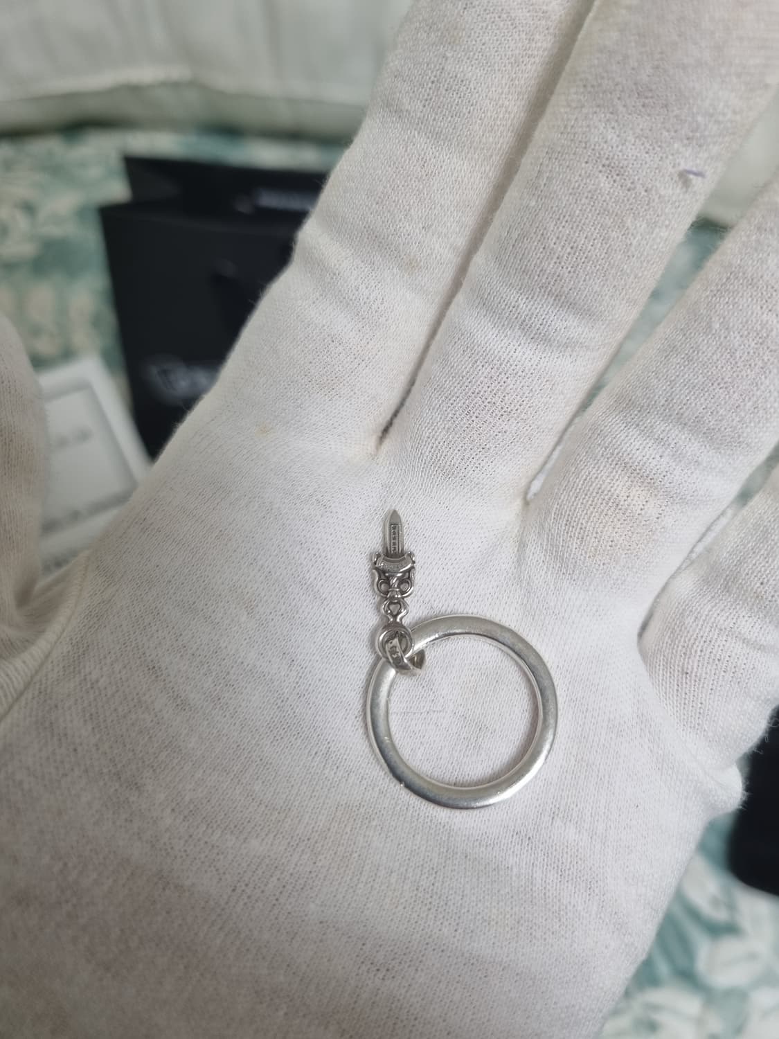 (정품 크롬진 발)크롬하츠 NFTL링 대거스택 참 ks 14.5~15호 상품이미지4