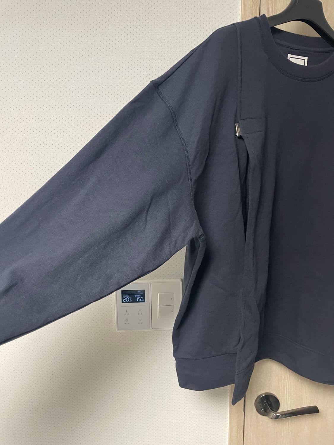 52사이즈,  우영미 앞절개 맨투맨 네이비 상품이미지5