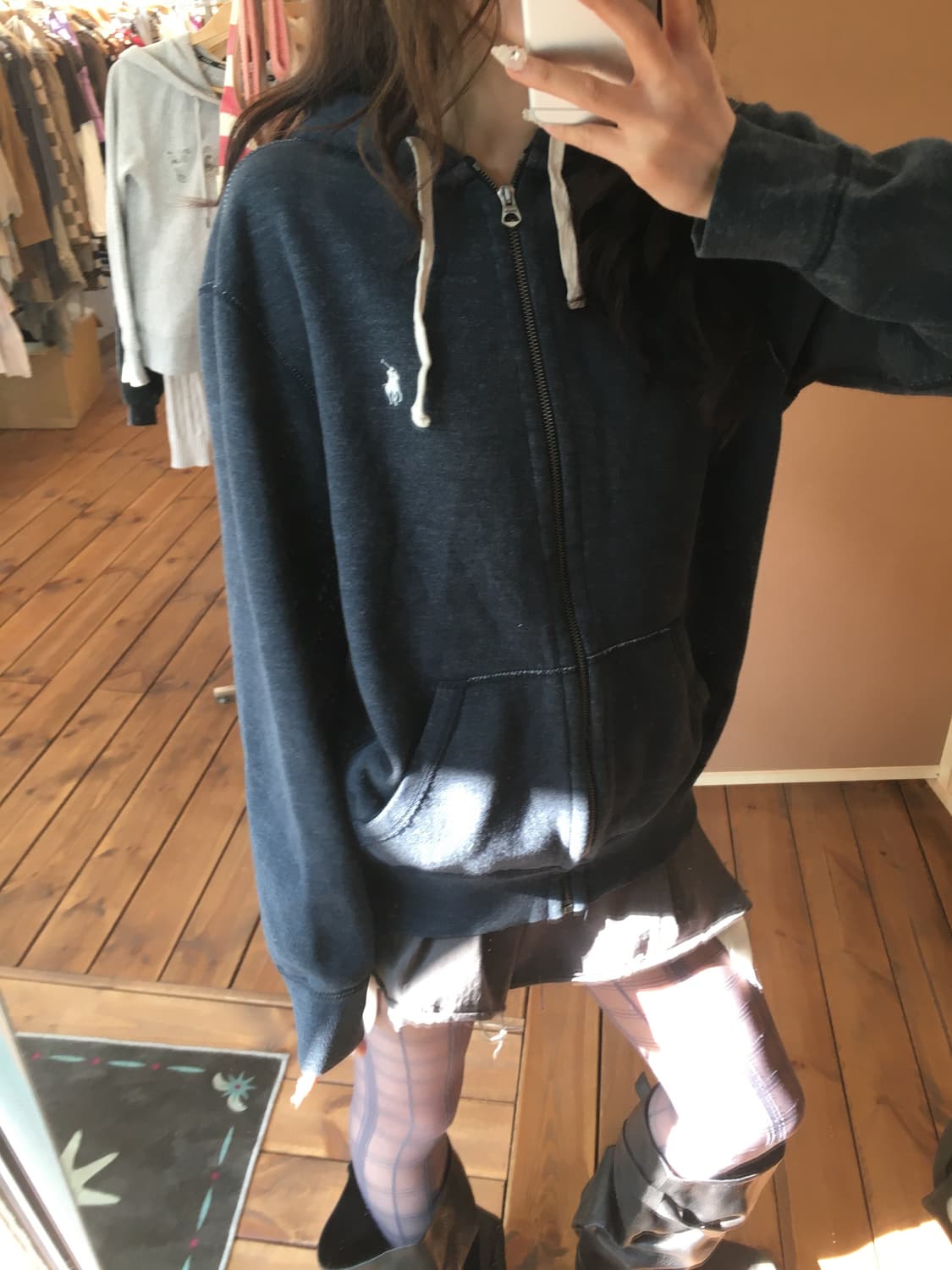 폴로 블루 후드집업 상품이미지3