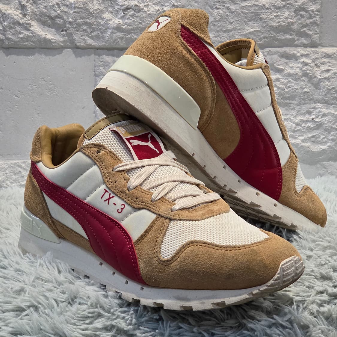 5q-21:푸마 TX-3 베이지 레드 (24cm)-상태굿 상품이미지4
