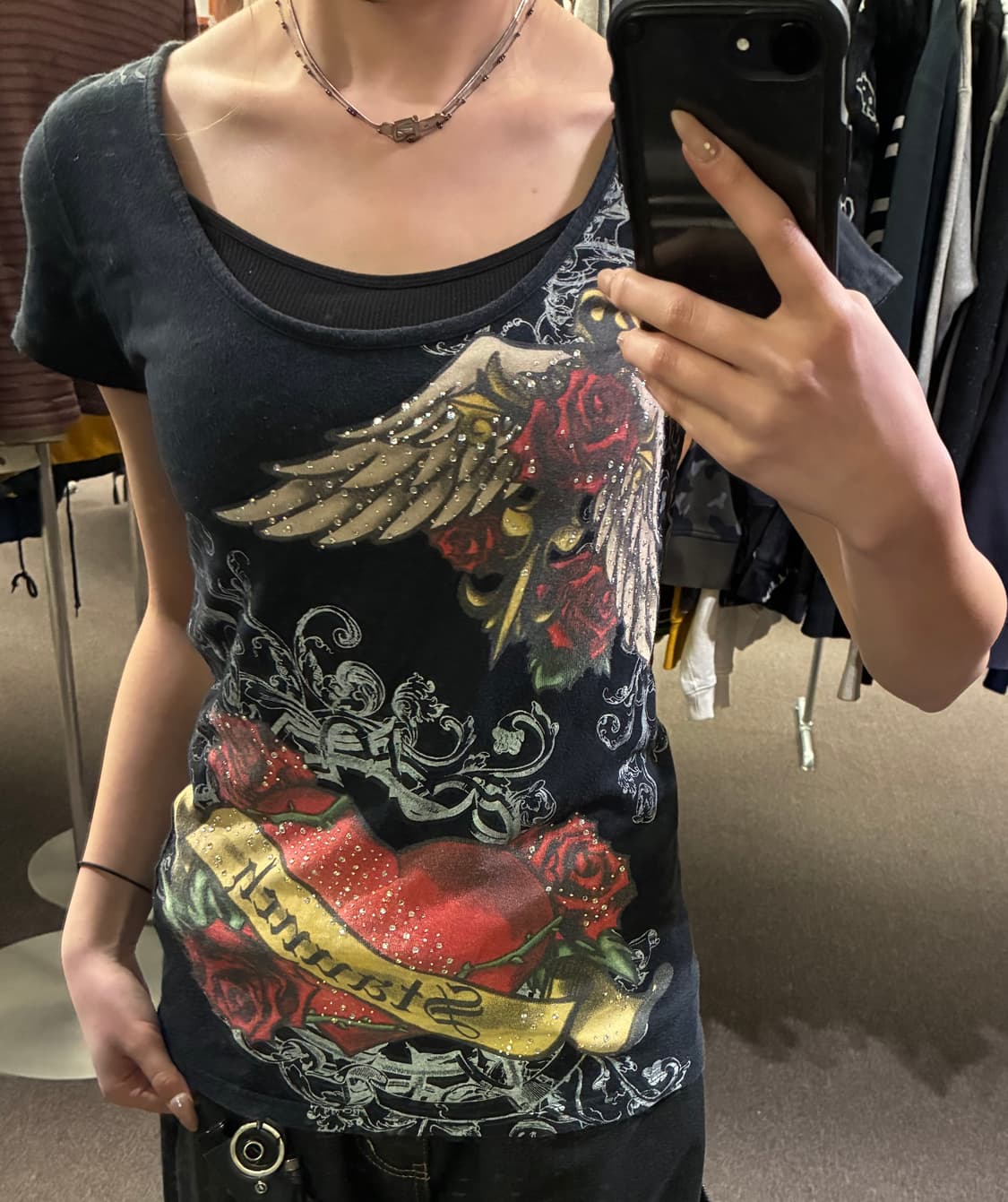 L)Dig Deep 빈티지 펑크 타투 프린팅 숏슬리브 상품이미지1