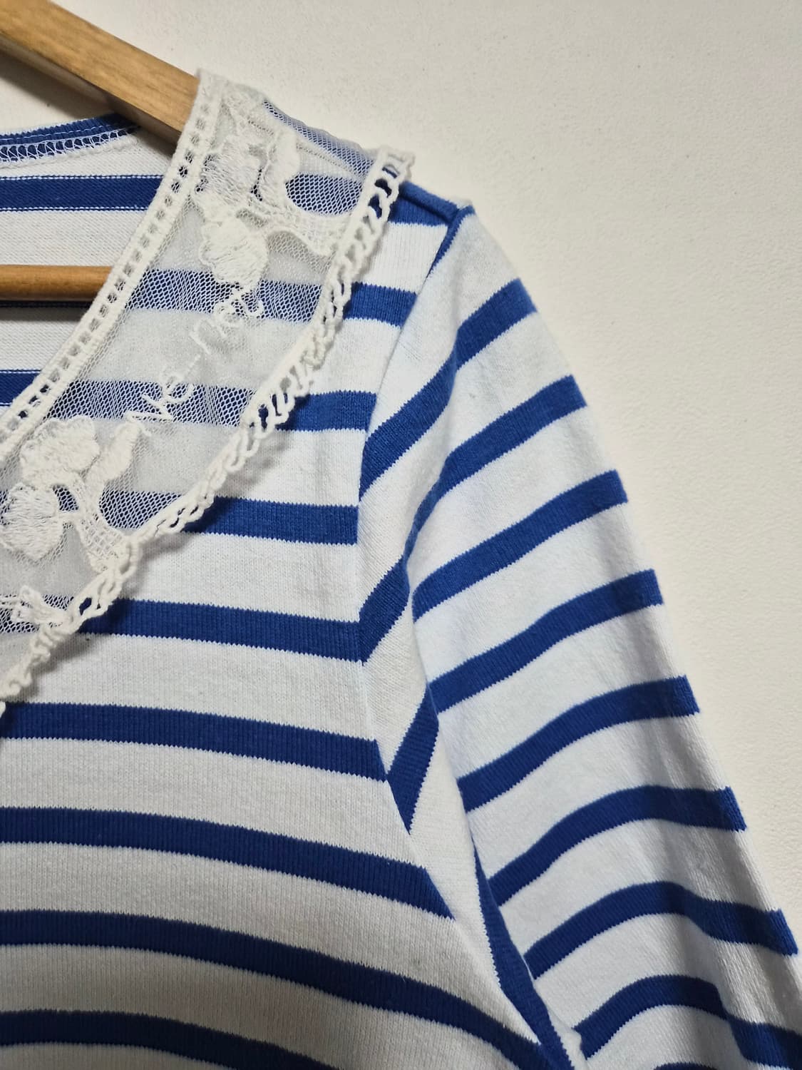 네넷Ne-net 블루 단가라 프릴 티셔츠 2 T-167 상품이미지3