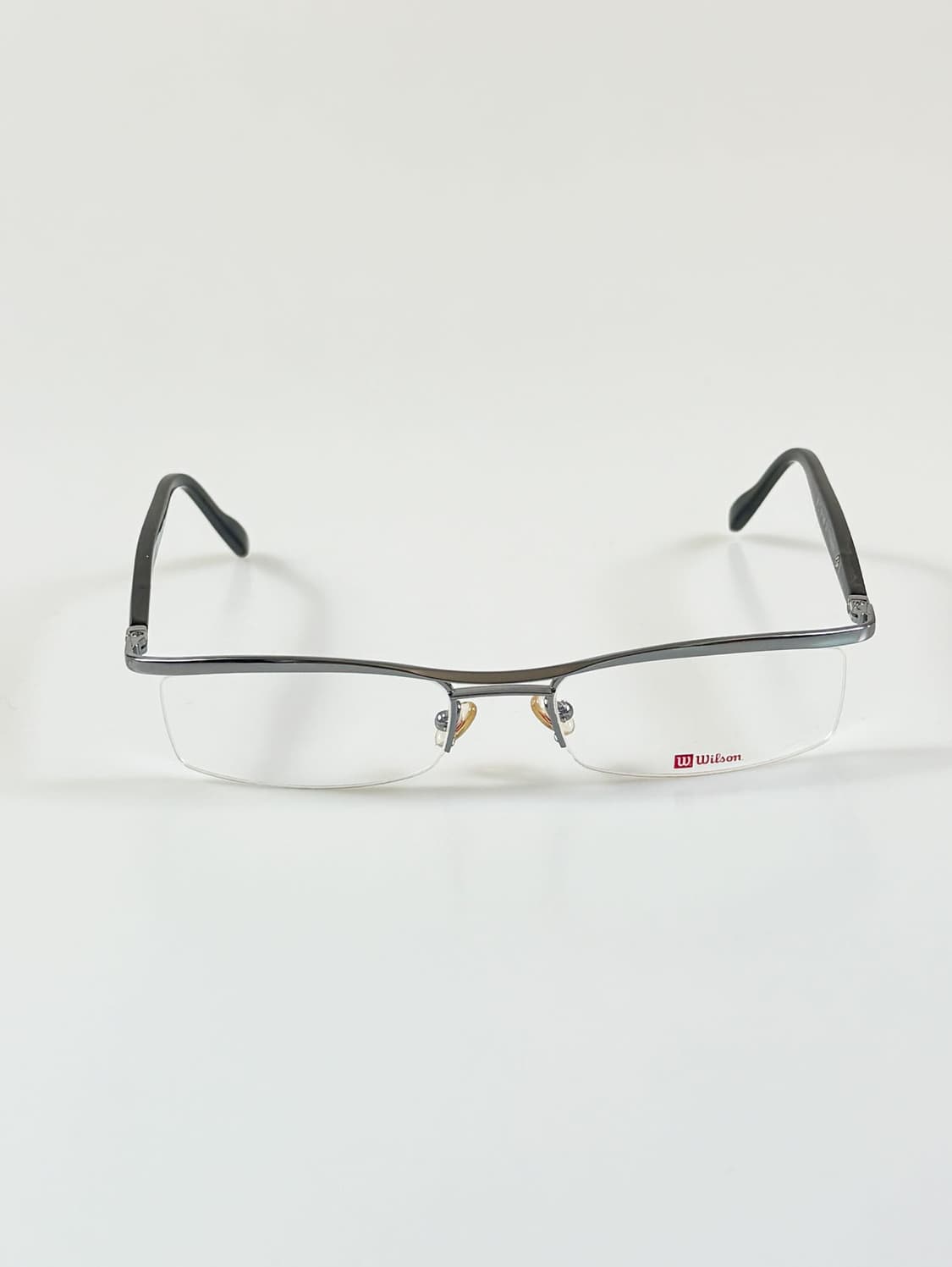 90s WILSON 실버 티타늄 반무테 스퀘어 빈티지 안경 상품이미지2