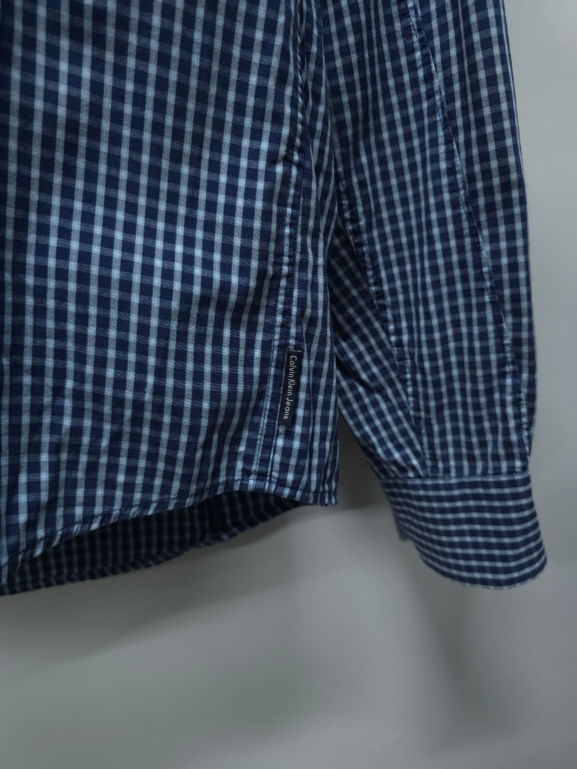 캘빈클라인 진 견장 디테일 블루 체크 셔츠 (105~110) 상품이미지7