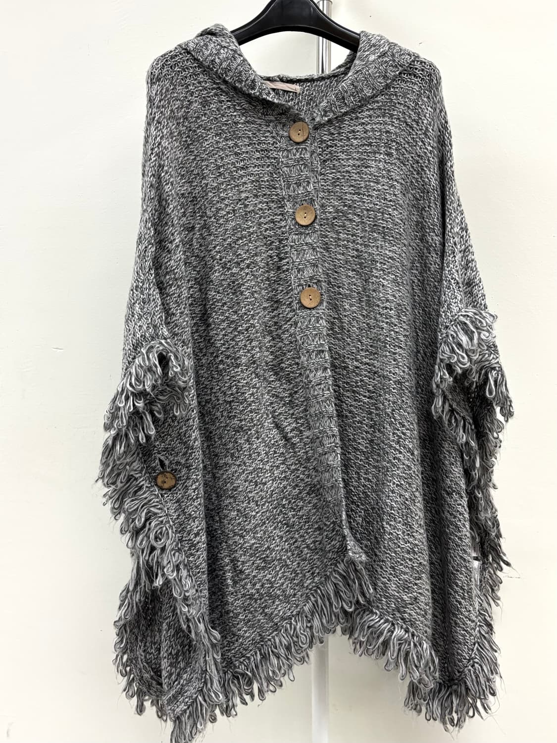 빈티지 그레이 니트 판쵸 케이프 망토 상품이미지5