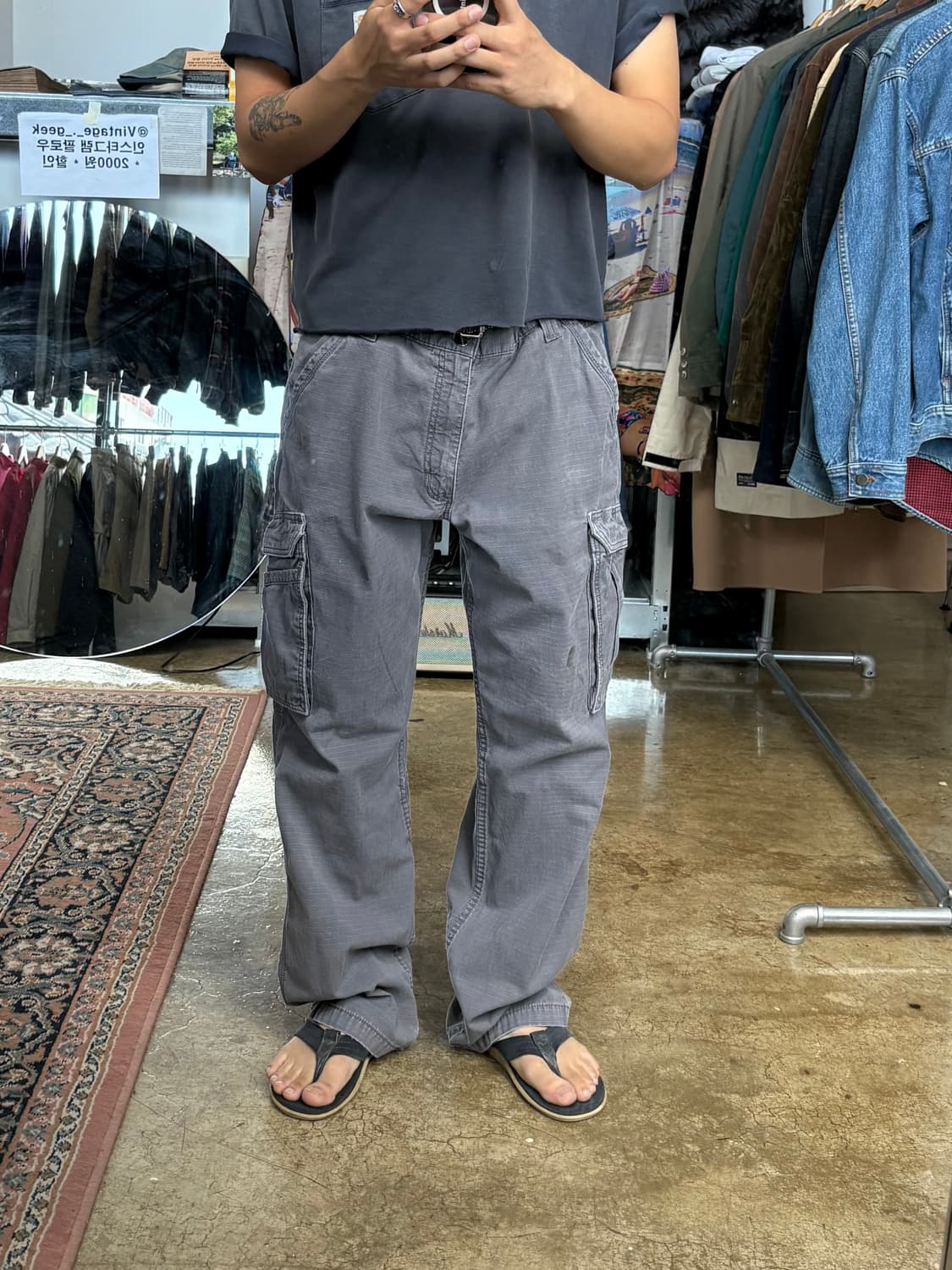칼하트 carhartt 빈티지 그레이 카고팬츠 상품이미지1