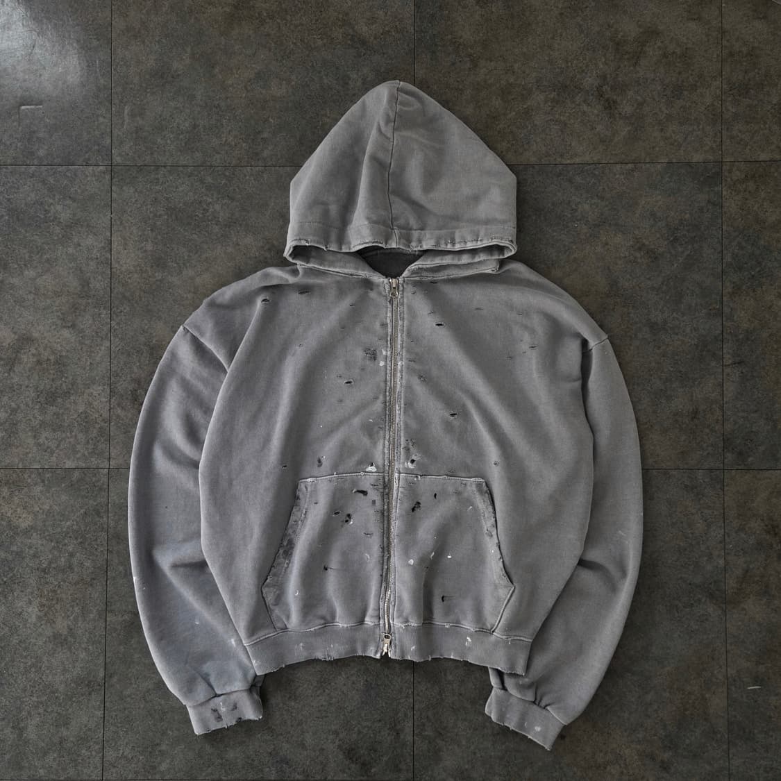 빈티지 워싱 후드 집업 상품이미지1