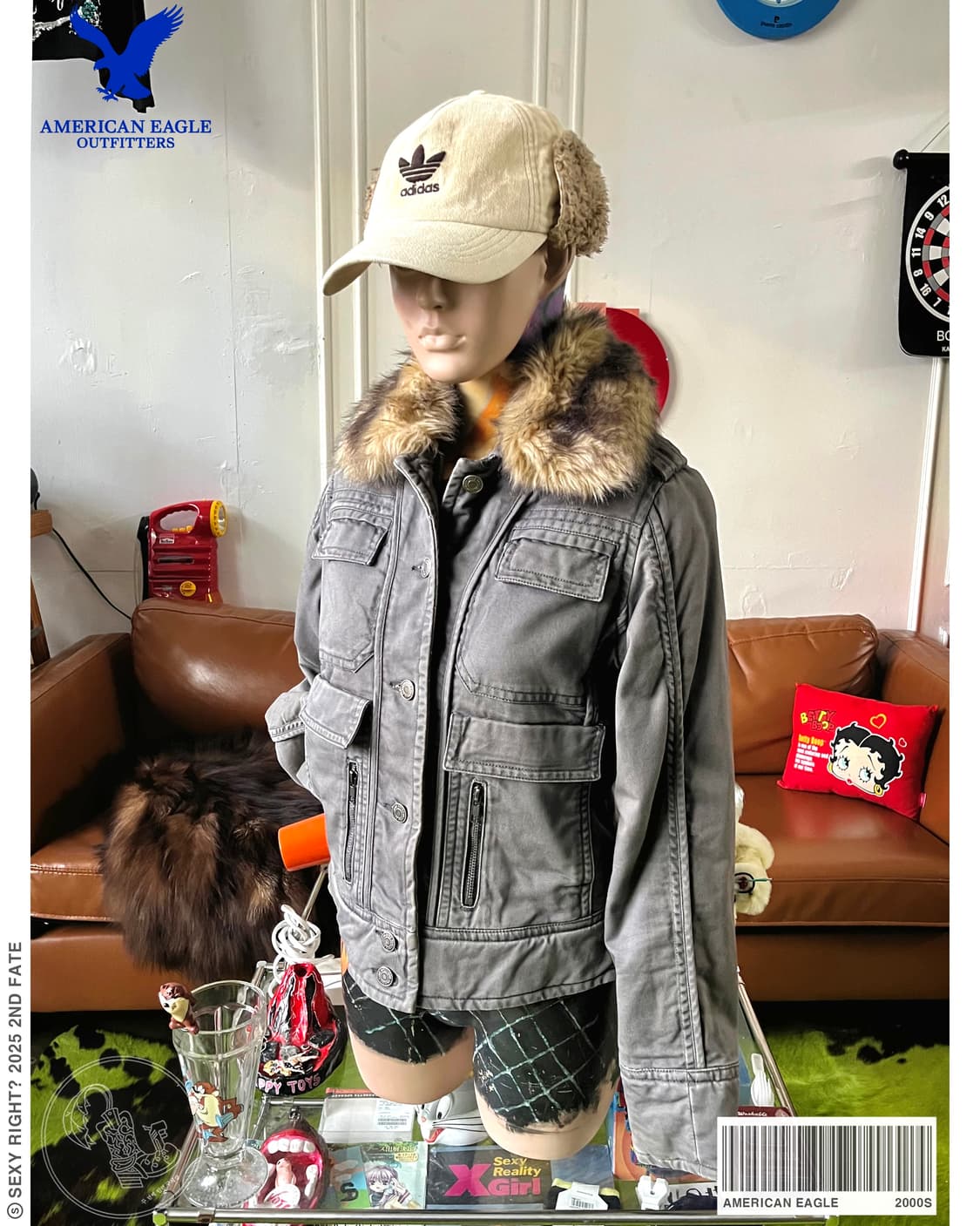 2000s American Eagle Fur Trimming Jacket 상품이미지1