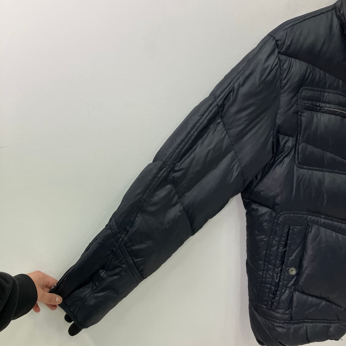 디젤 블랙 바이커 다운 패딩 M 상품이미지6
