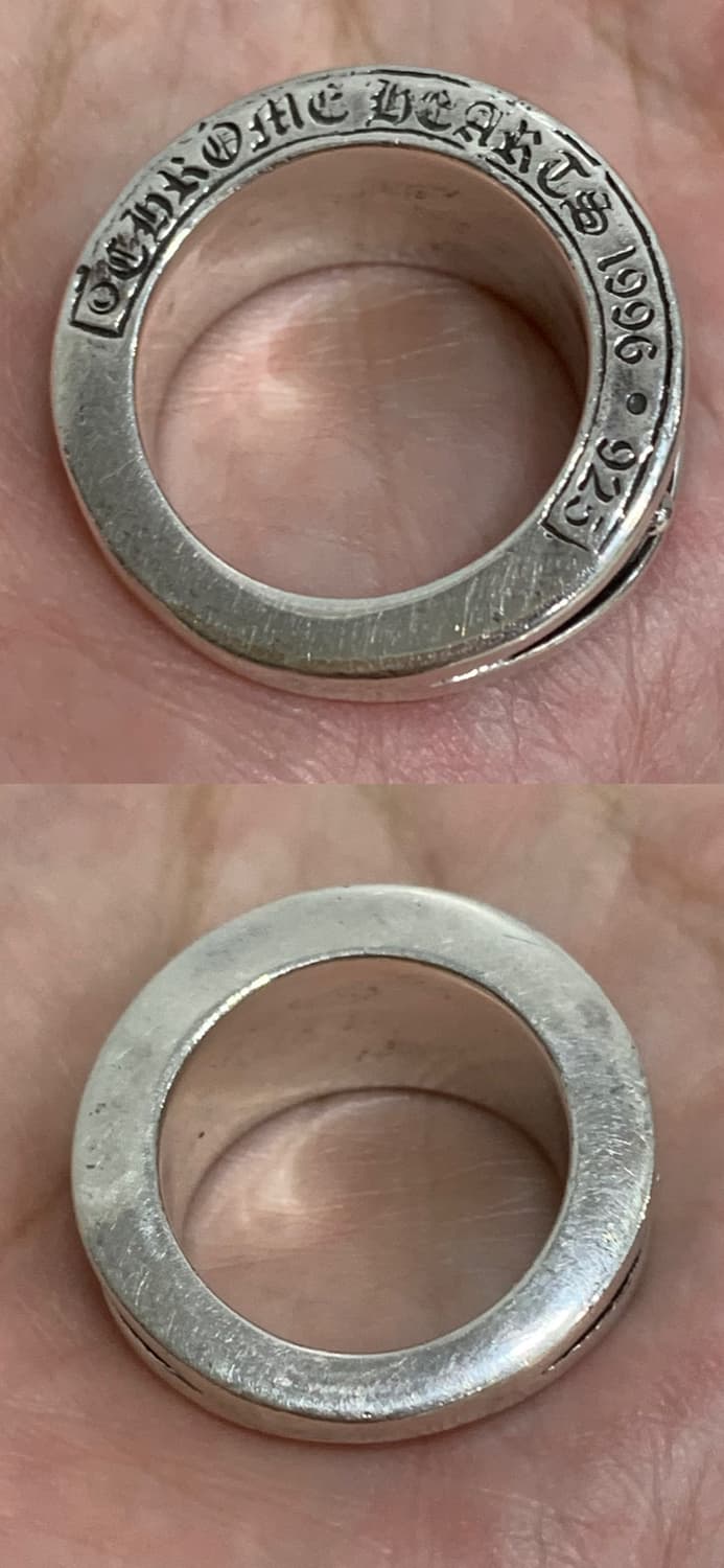 [US 8호] 크롬하츠 CH 플러스 V 밴드 링 반지 상품이미지5