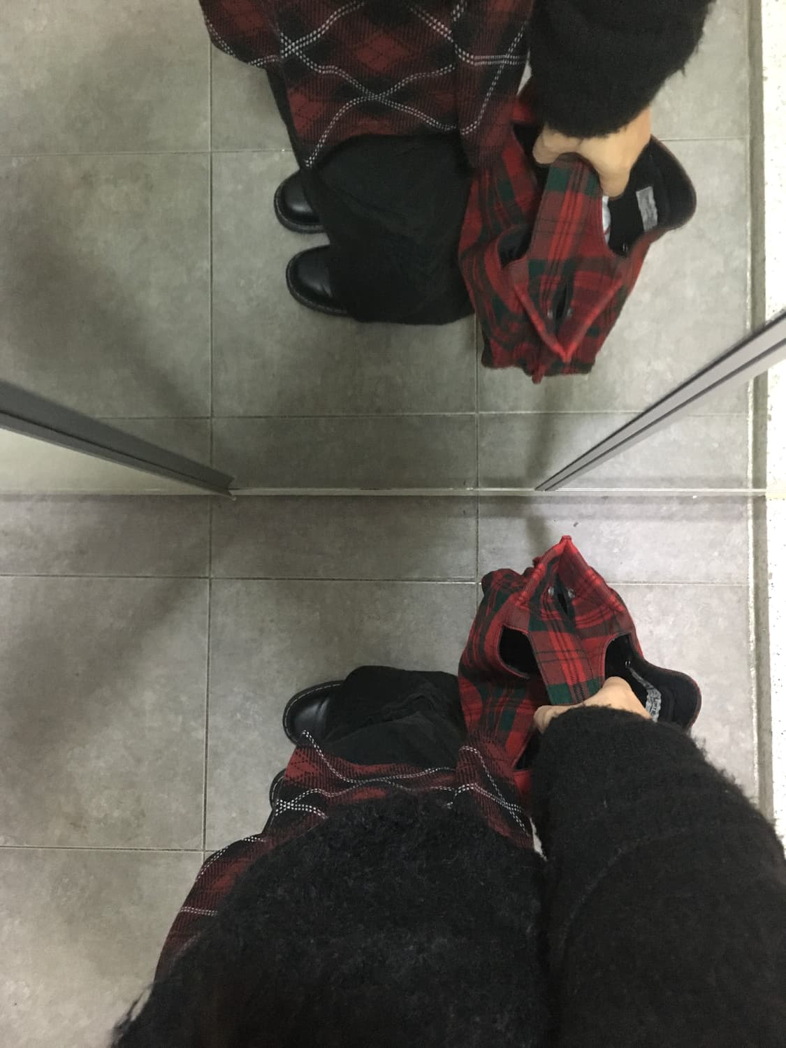 robe de chambre 꼼데가르송 타탄 체크 가방 상품이미지6