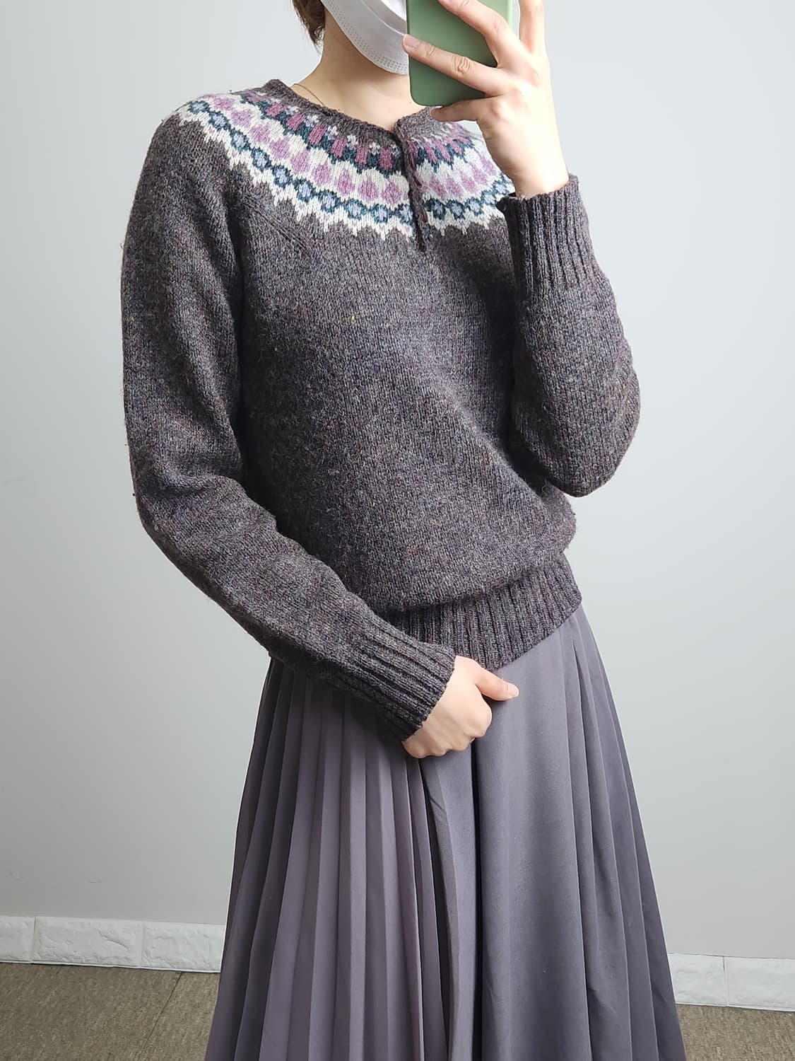 패턴 울 니트 상품이미지4