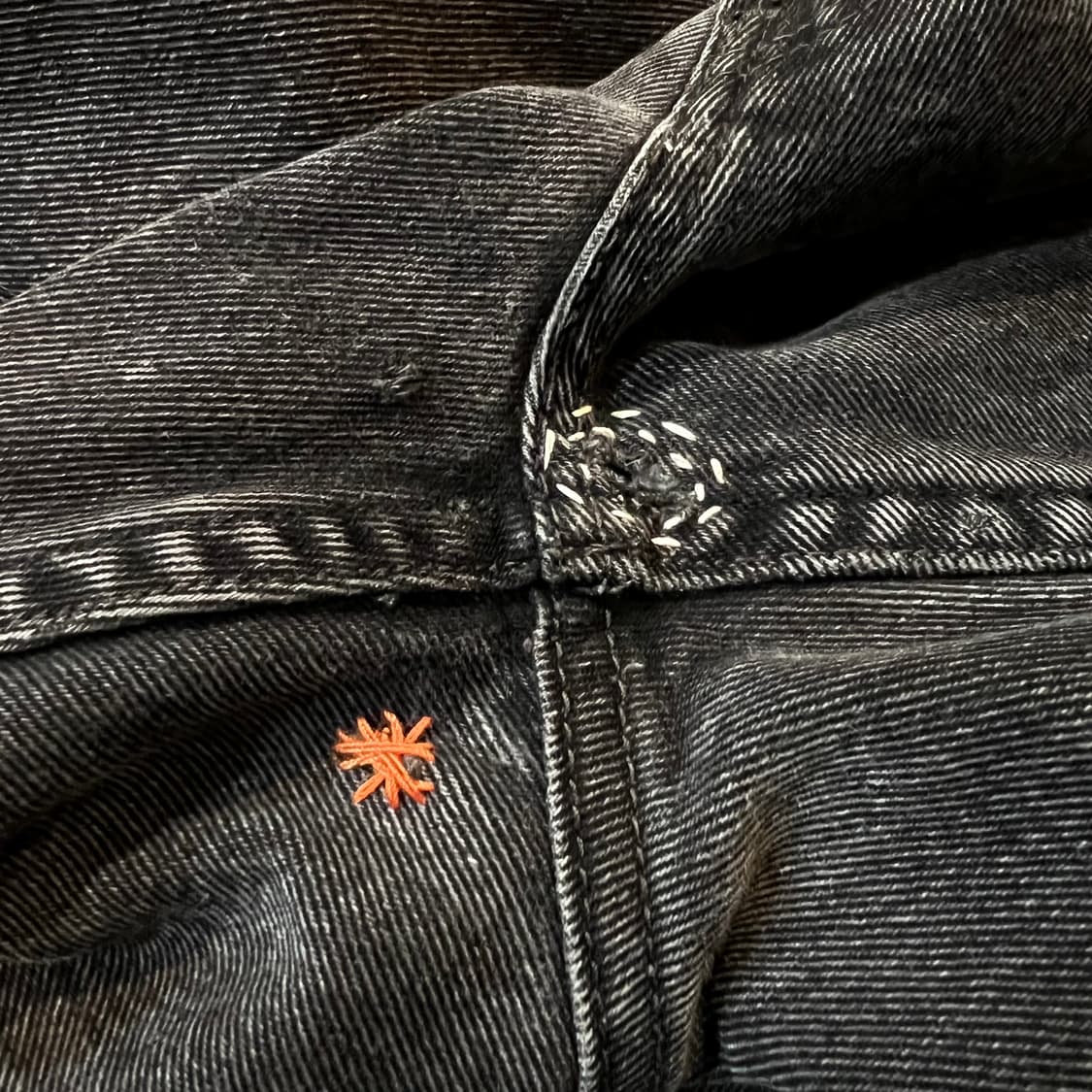 (32)00s 빈티지 리바이스 505 블랙진 핸드워크 상품이미지5