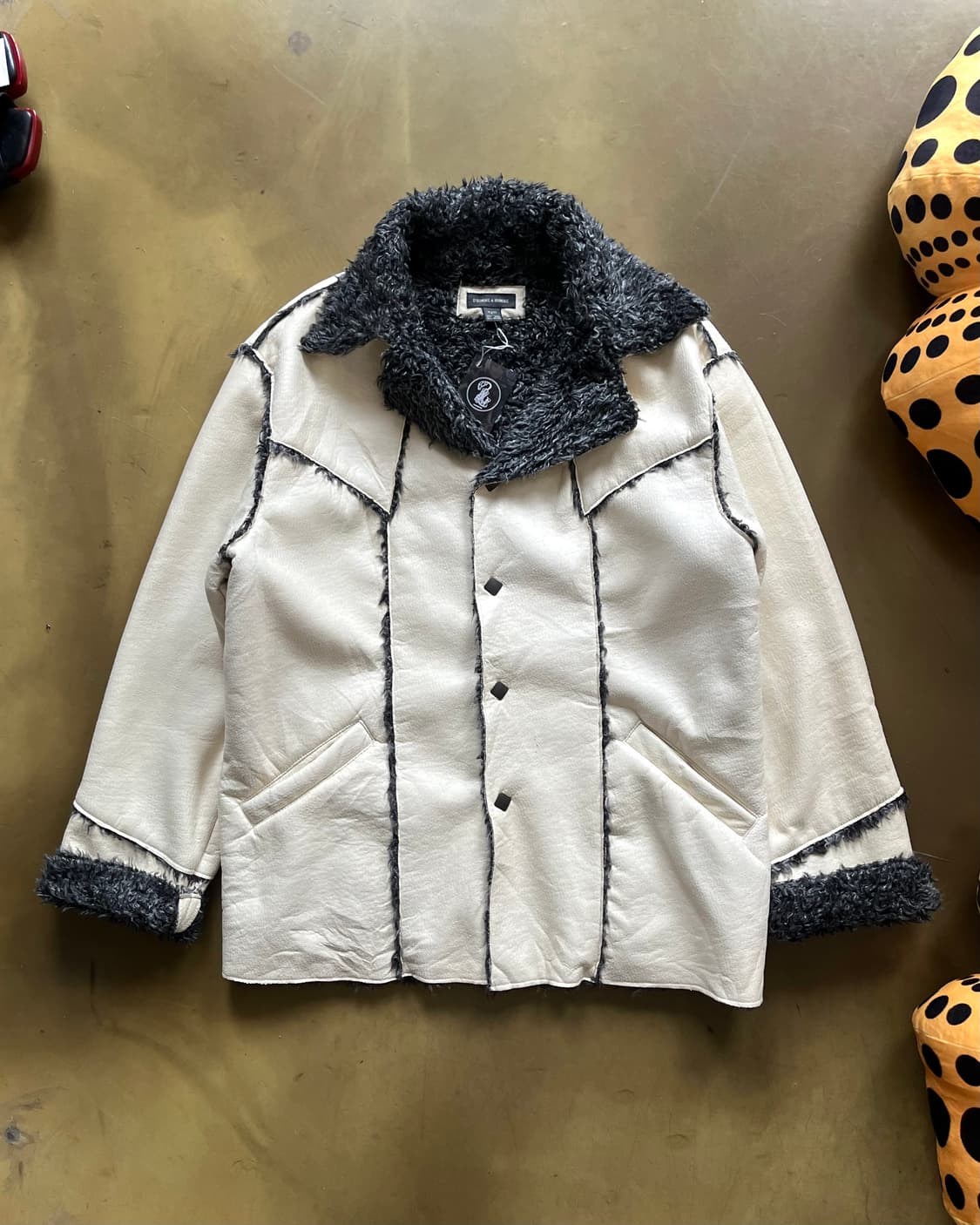 D'HOMME A HOMME Faux Fur Leather Jacket 상품이미지4