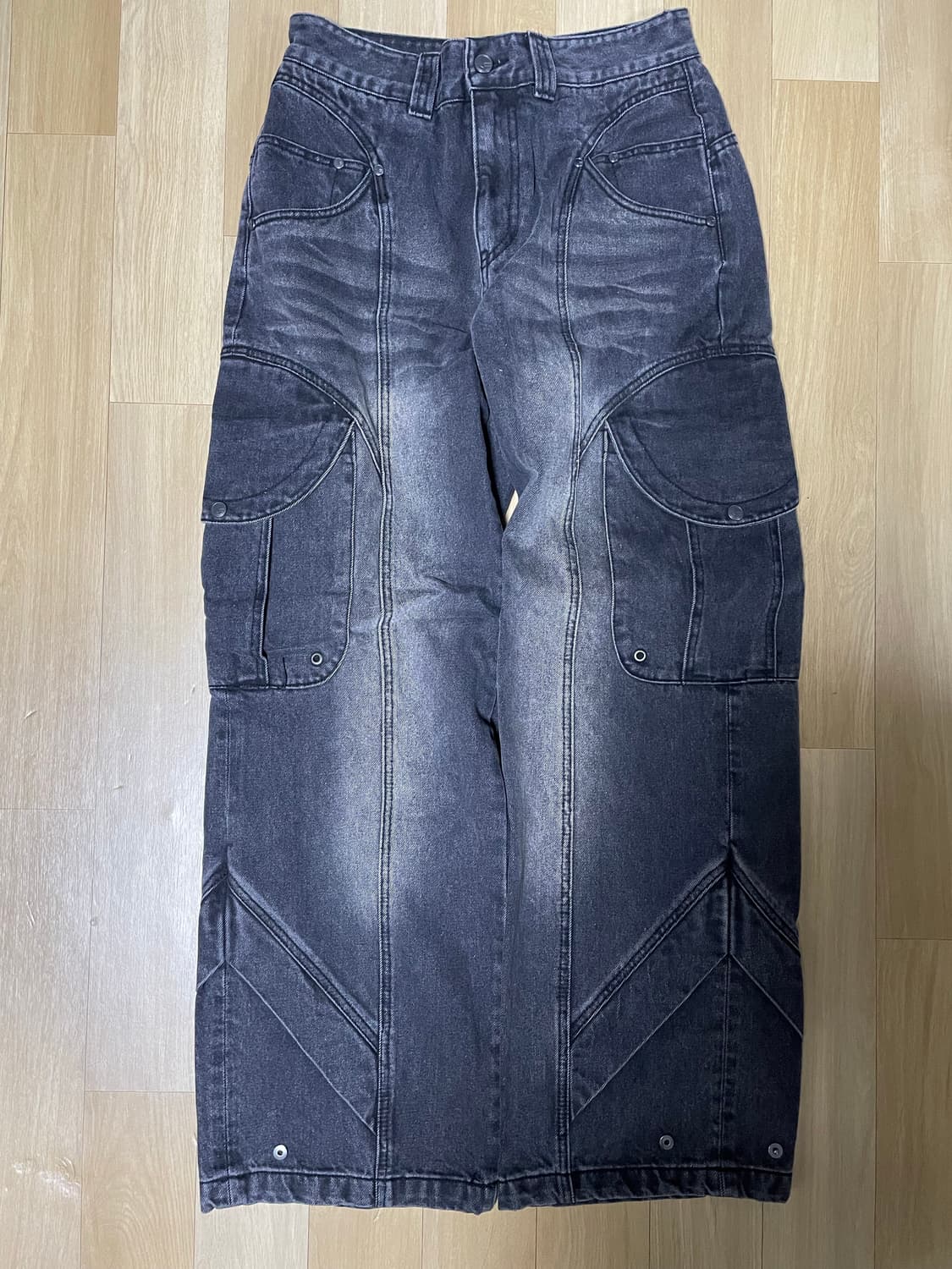 아이돈워너셀 Pryer Cargo Denim Pants Black 상품이미지4