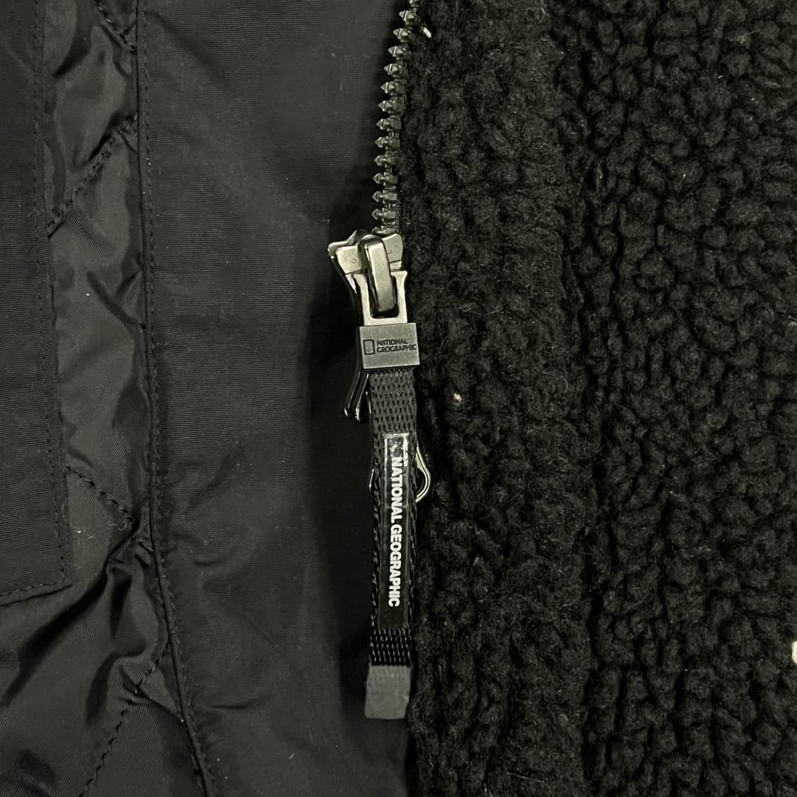 [정품/XL] 내셔널지오그래픽 검정색 뽀글이 후리스 후드집업 b18 상품이미지7