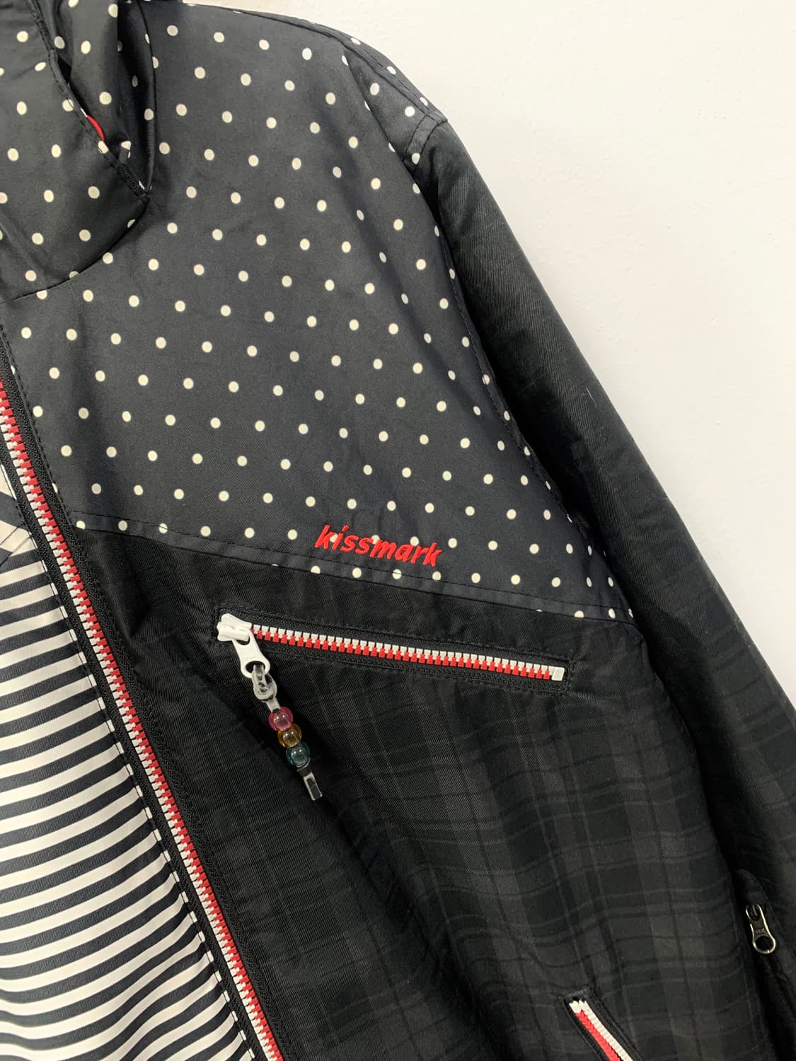 [KISS MARK] 키스마크 도트 스트라이프 하이넥 윈드브레이커 상품이미지9