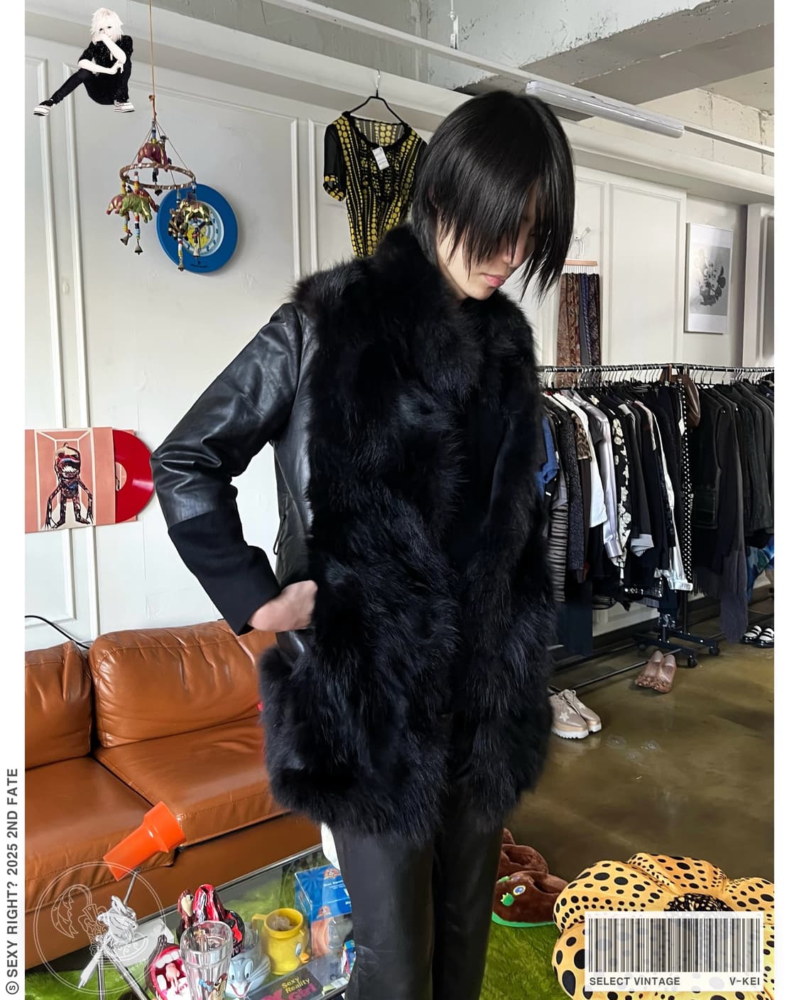 V-Kei Black Real Lamb & Raccoon Fur JK 상품이미지1