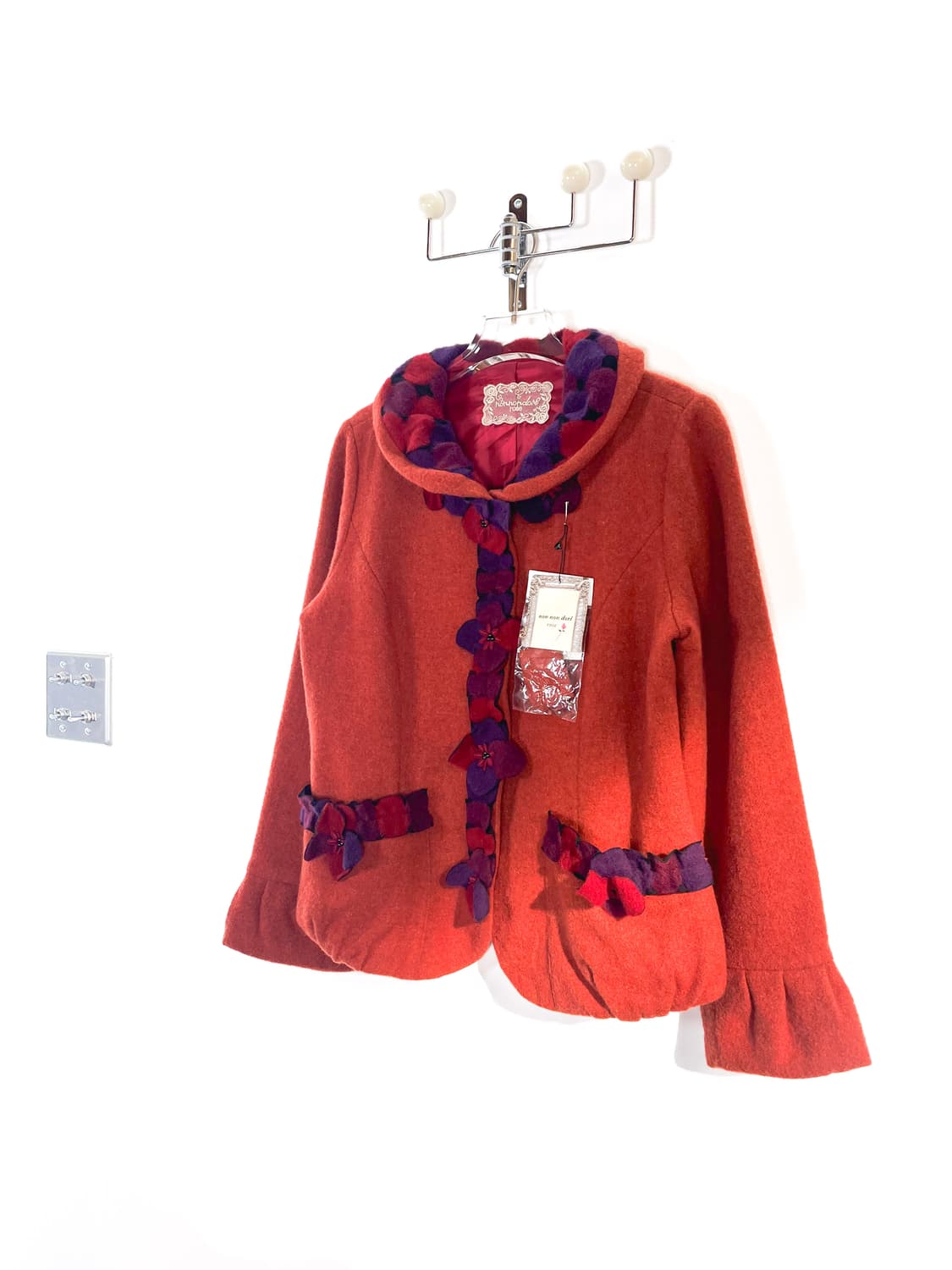 빈티지 울 플라워 코사지 자켓 상품이미지6