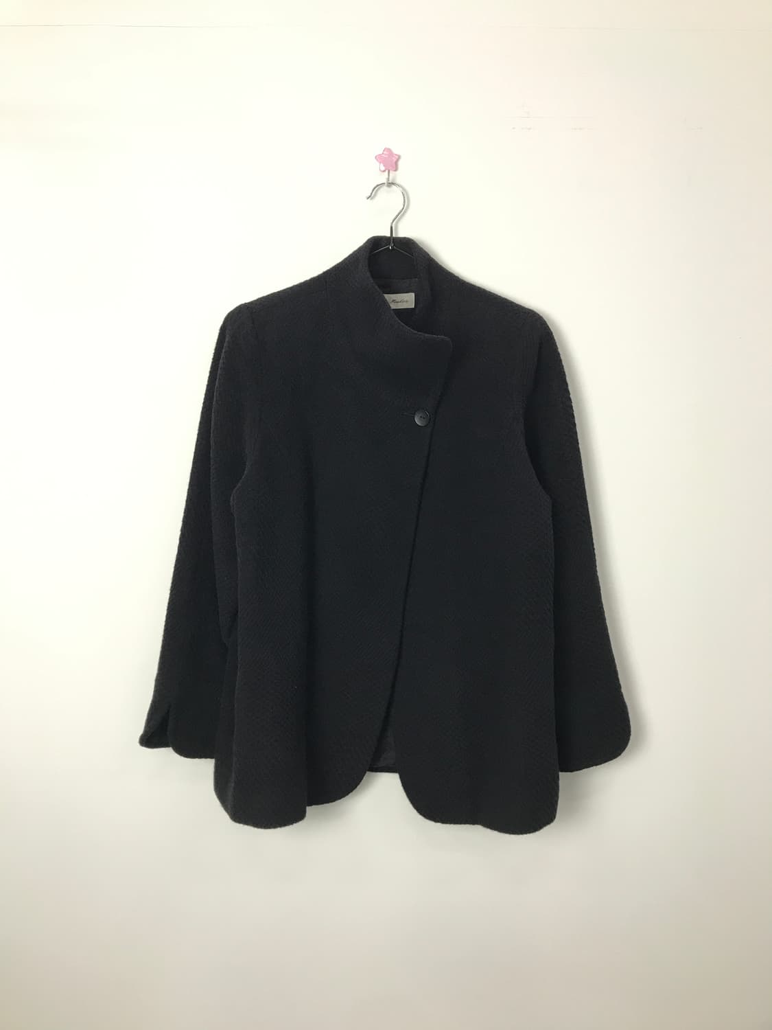 Jpn Black High-Neck Asymmetric Coat 상품이미지5