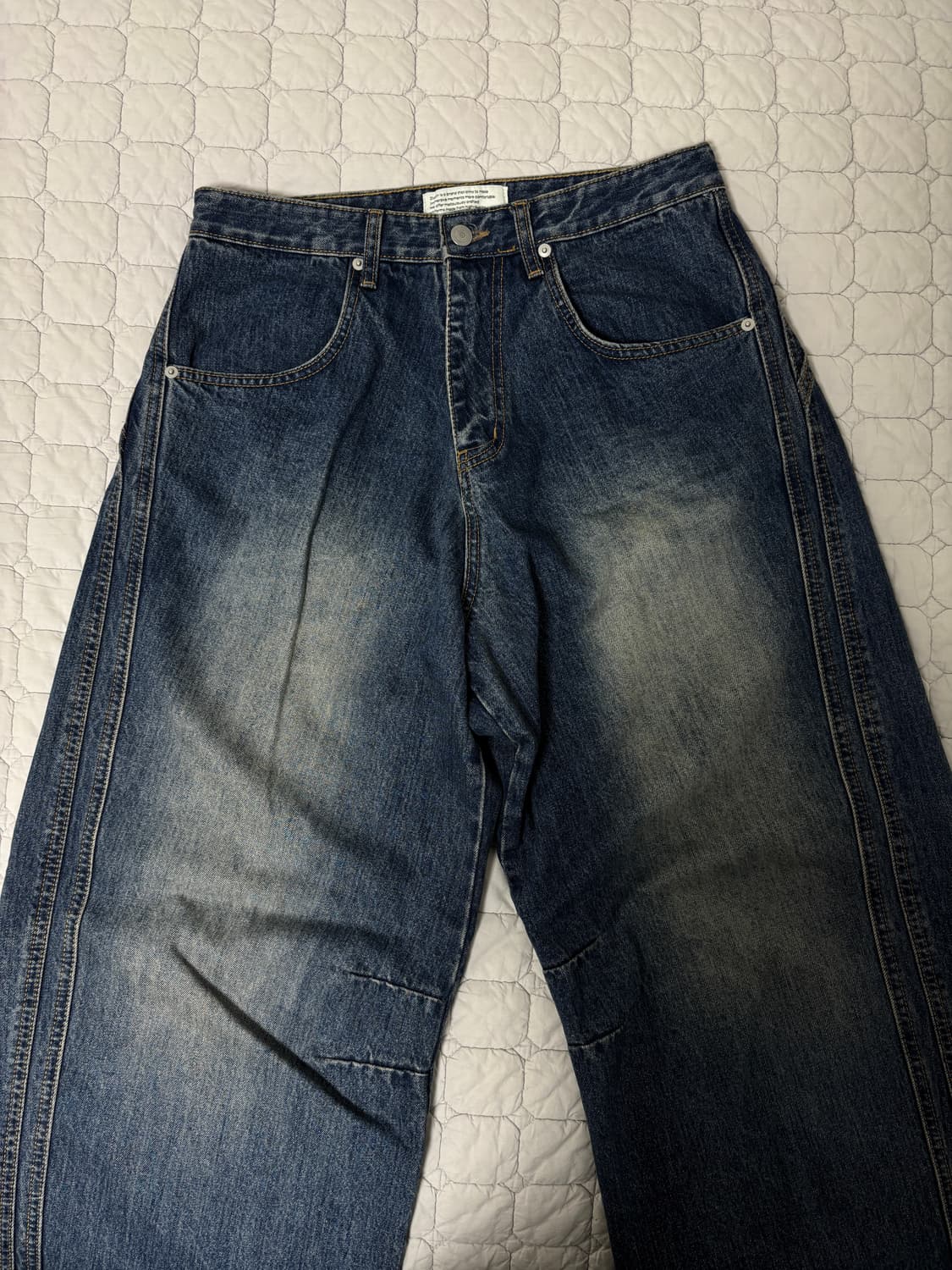 [1] 다이브인 와이드 커브드 데님 팬츠 상품이미지3