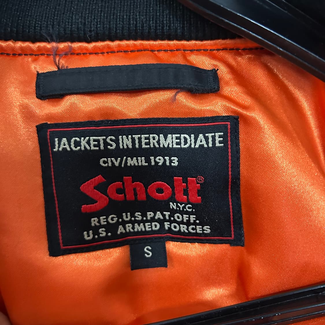 (S~M) Schott 쇼트 인터내셔널 블랙 봄버 자켓 상품이미지7