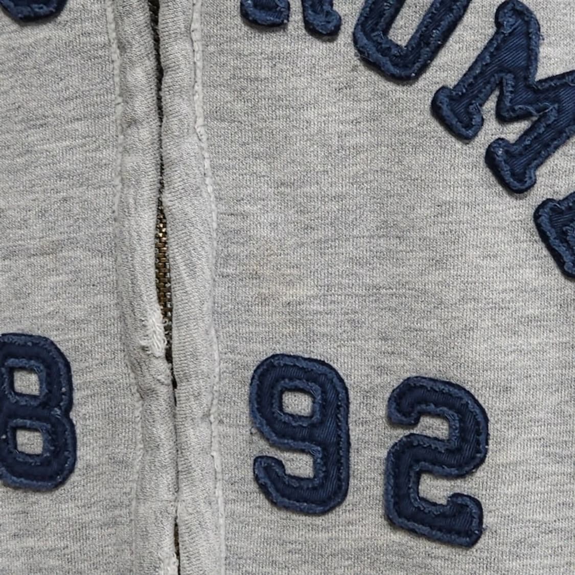 100 아베크롬비 기모 후드집업 그레이 로고 자수 캐주얼 상품이미지2