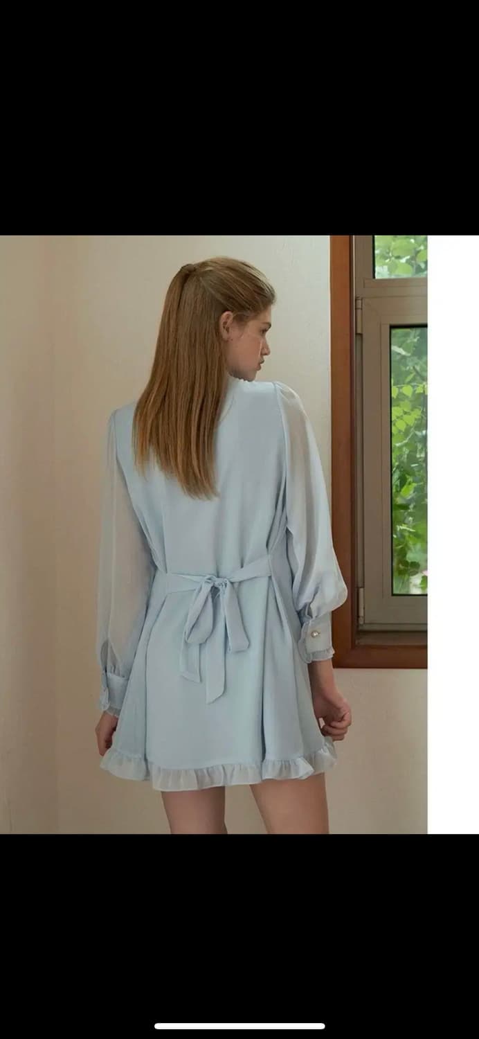 모어댄라이크 프릴버튼리본 드레스 상품이미지2