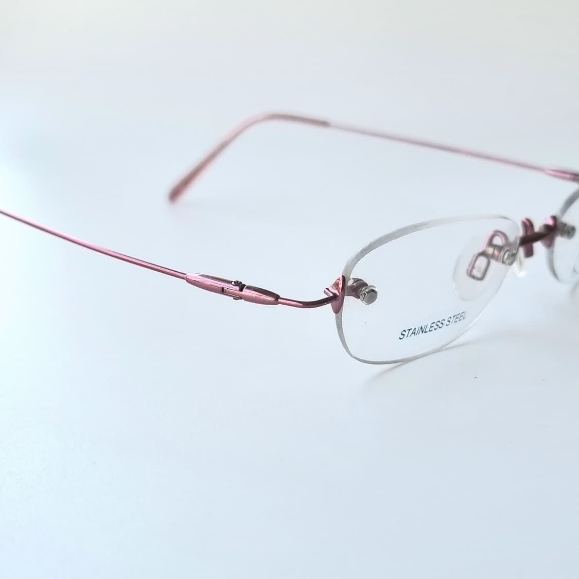 데드스탁  핑크 템플 경량 오벌무테 안경 1483 상품이미지6