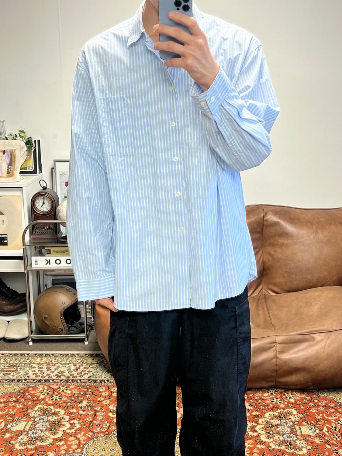 [XL] 24/7 블루 스트라이프 셔츠 상품이미지6