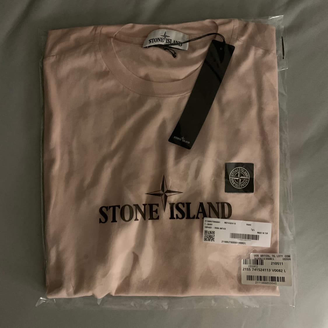 21SS 스톤아일랜드 로고 앤티크 로즈 반팔 티셔츠 상품이미지1