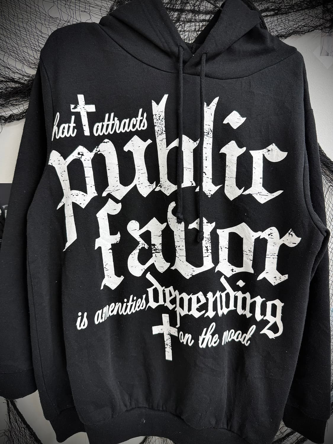 Punk mood lettering hoodie longsleeve 상품이미지4