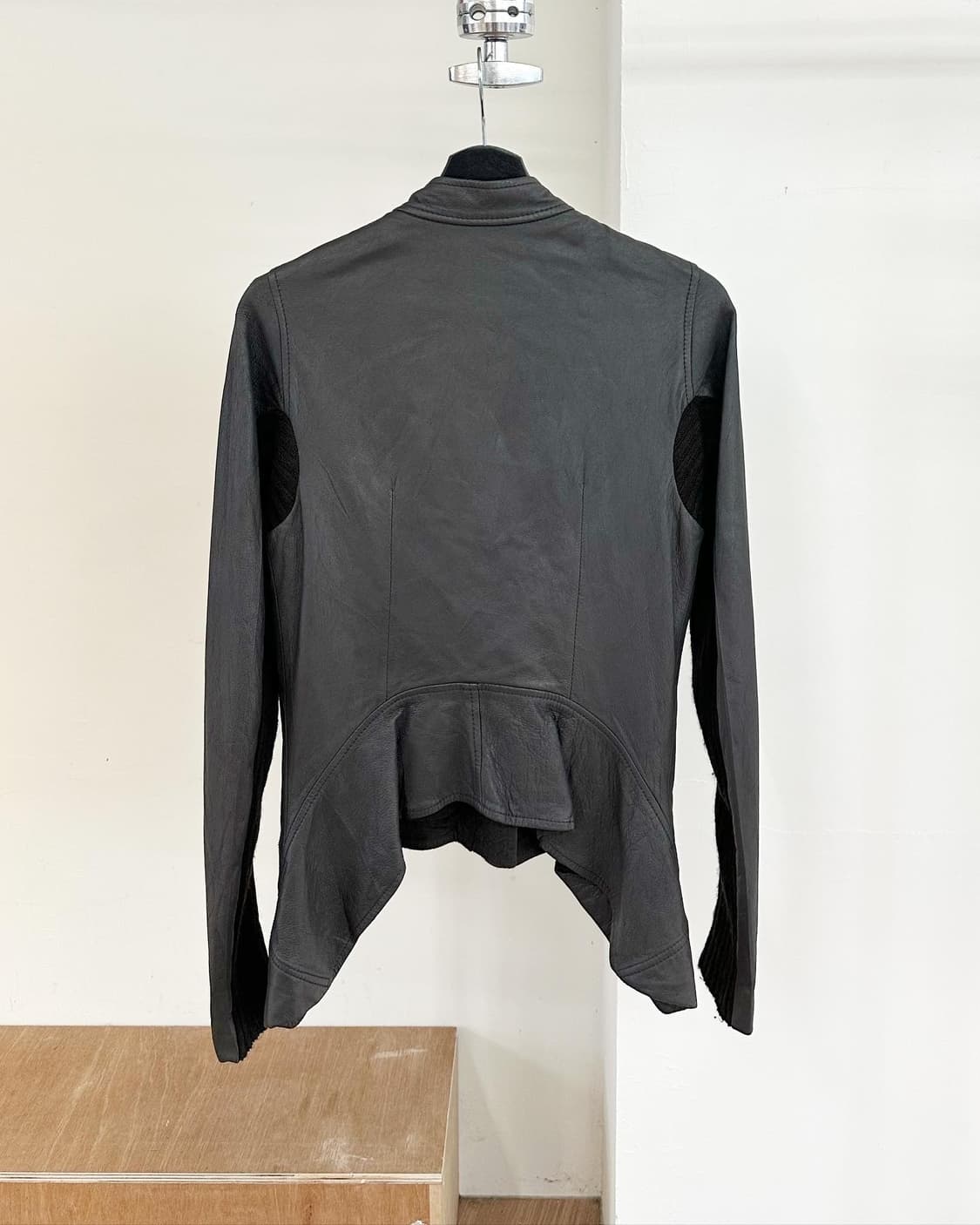 릭 오웬스 블랙 쉽스킨 레더 자켓  상품이미지6