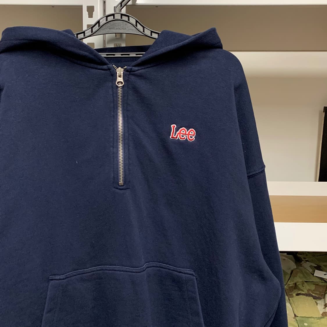 [표기 S, 실측 M이상] Lee 루즈핏 하프집업 후디 상품이미지1