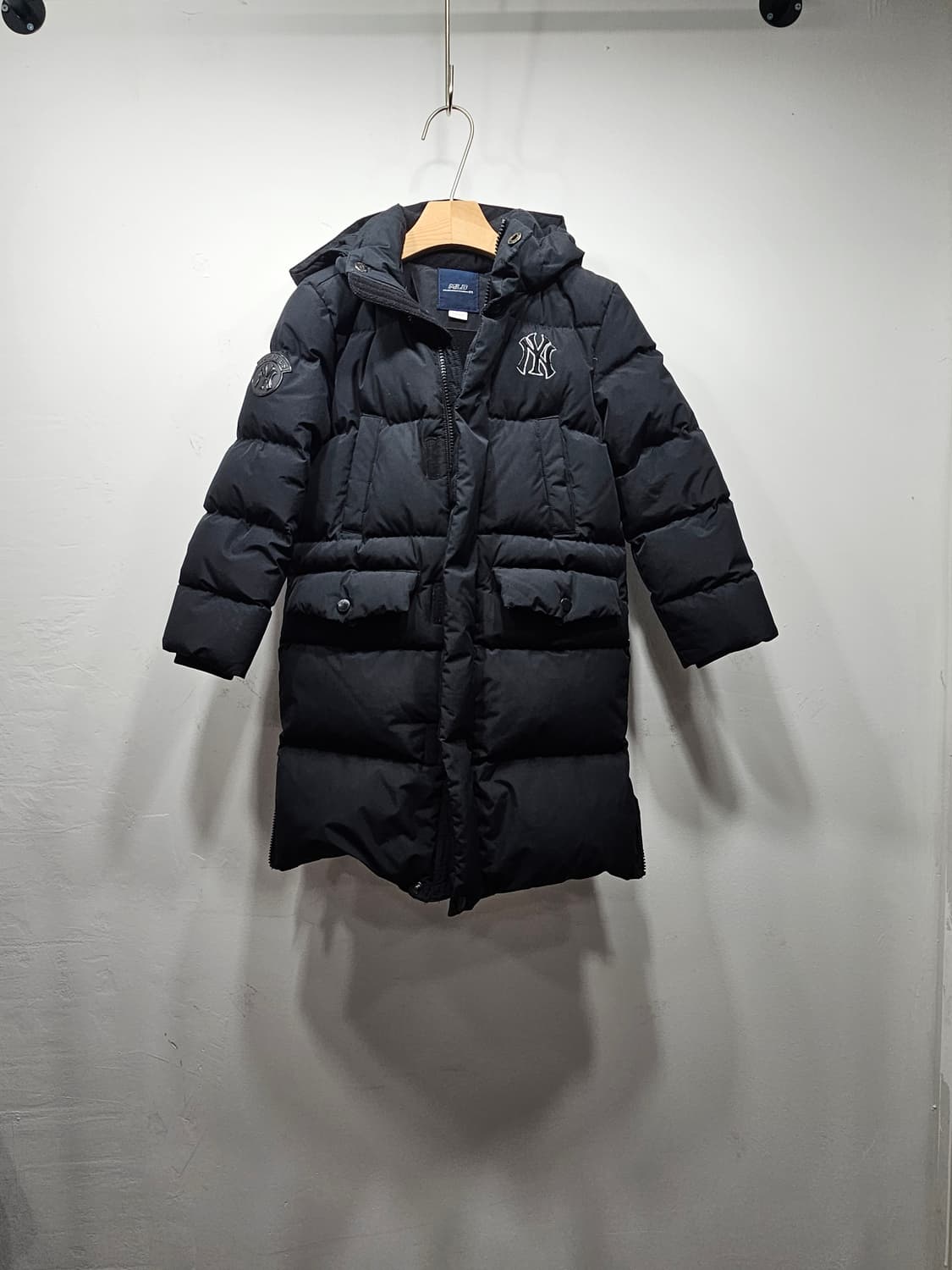 MLB 키즈 덕다운 롱패딩 블랙 7Y/120 상품이미지1