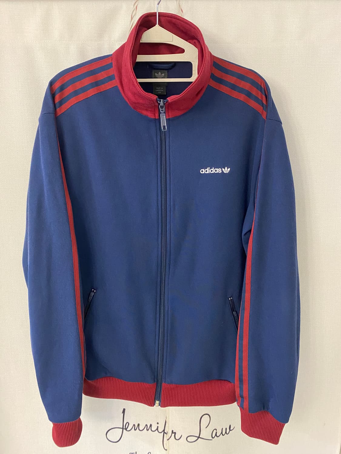 100)아디다스 베켄바우어 네이비 버건디 져지 집업 상품이미지1