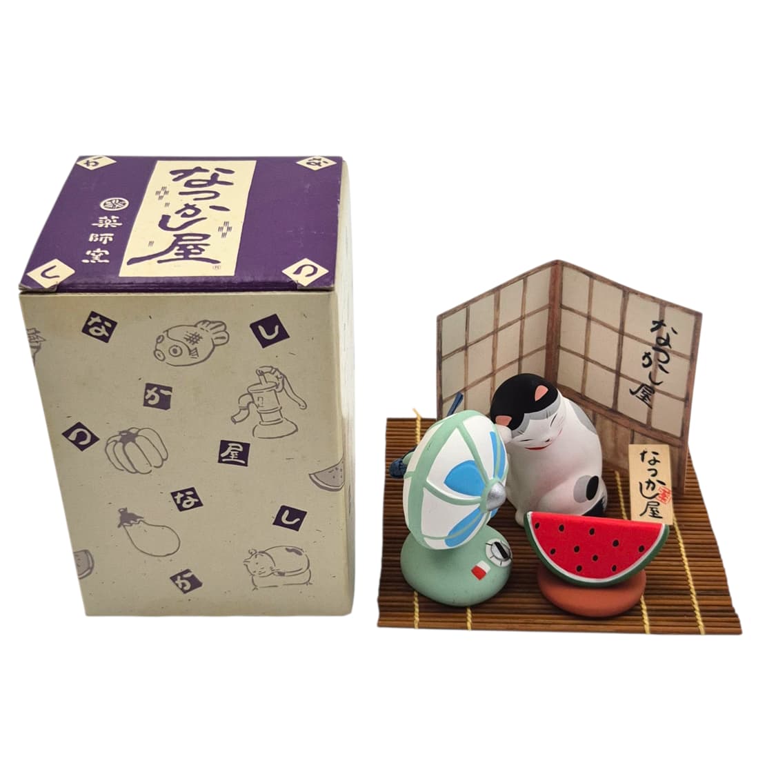 90s 세토 고양이&선풍기 여름 도자기 세트 상품이미지2