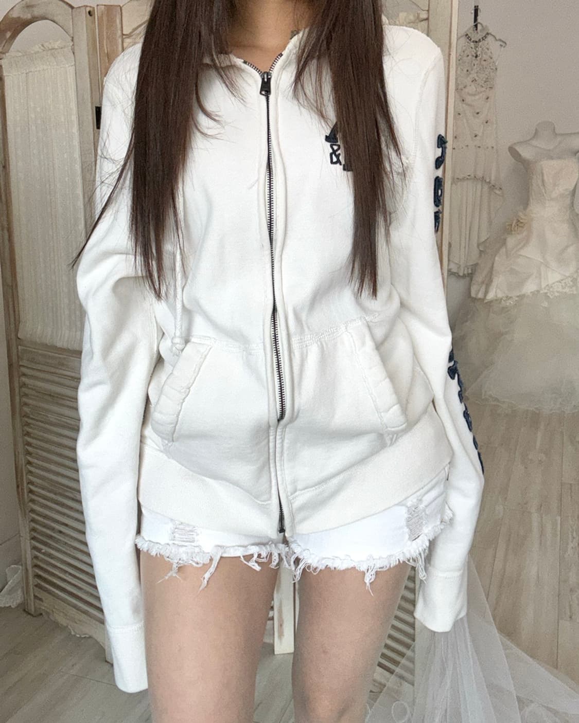 y2k fairy White denim short pants  상품이미지2