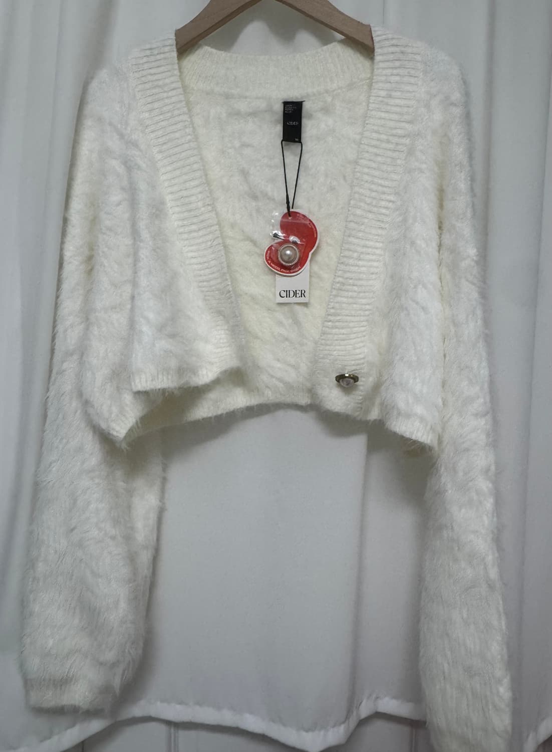 [새상품] cider 샵사이다 화이트퍼 볼레로 상품이미지6