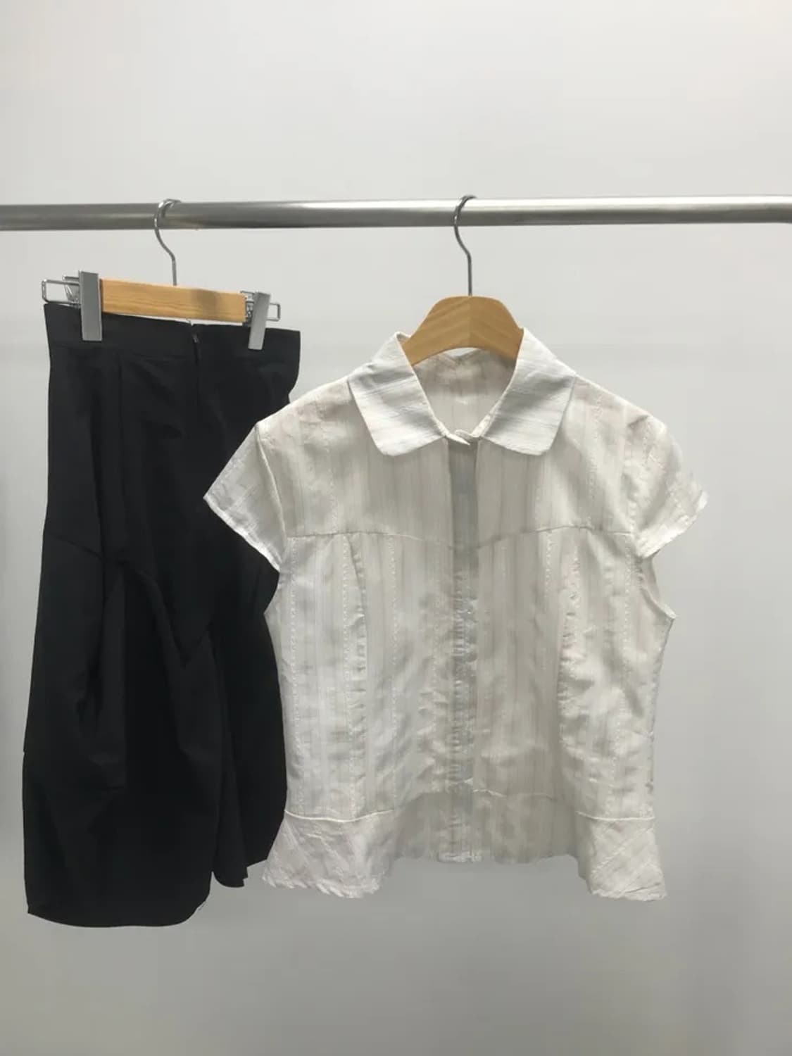 포하우스 유리 슬림 스트리이프 반팔셔츠 상품이미지8