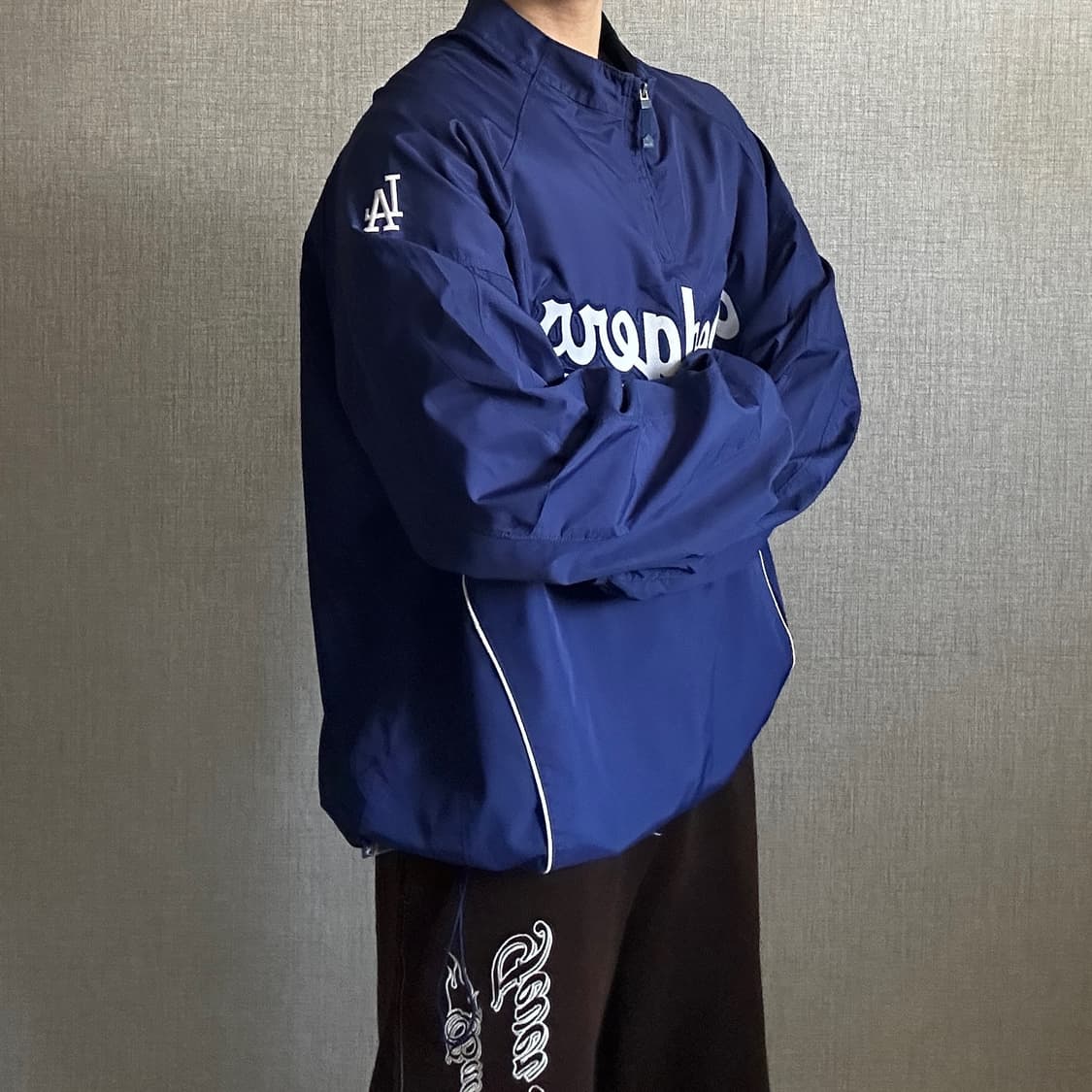 Majestic LADodgers Authentic Windbreaker 상품이미지3