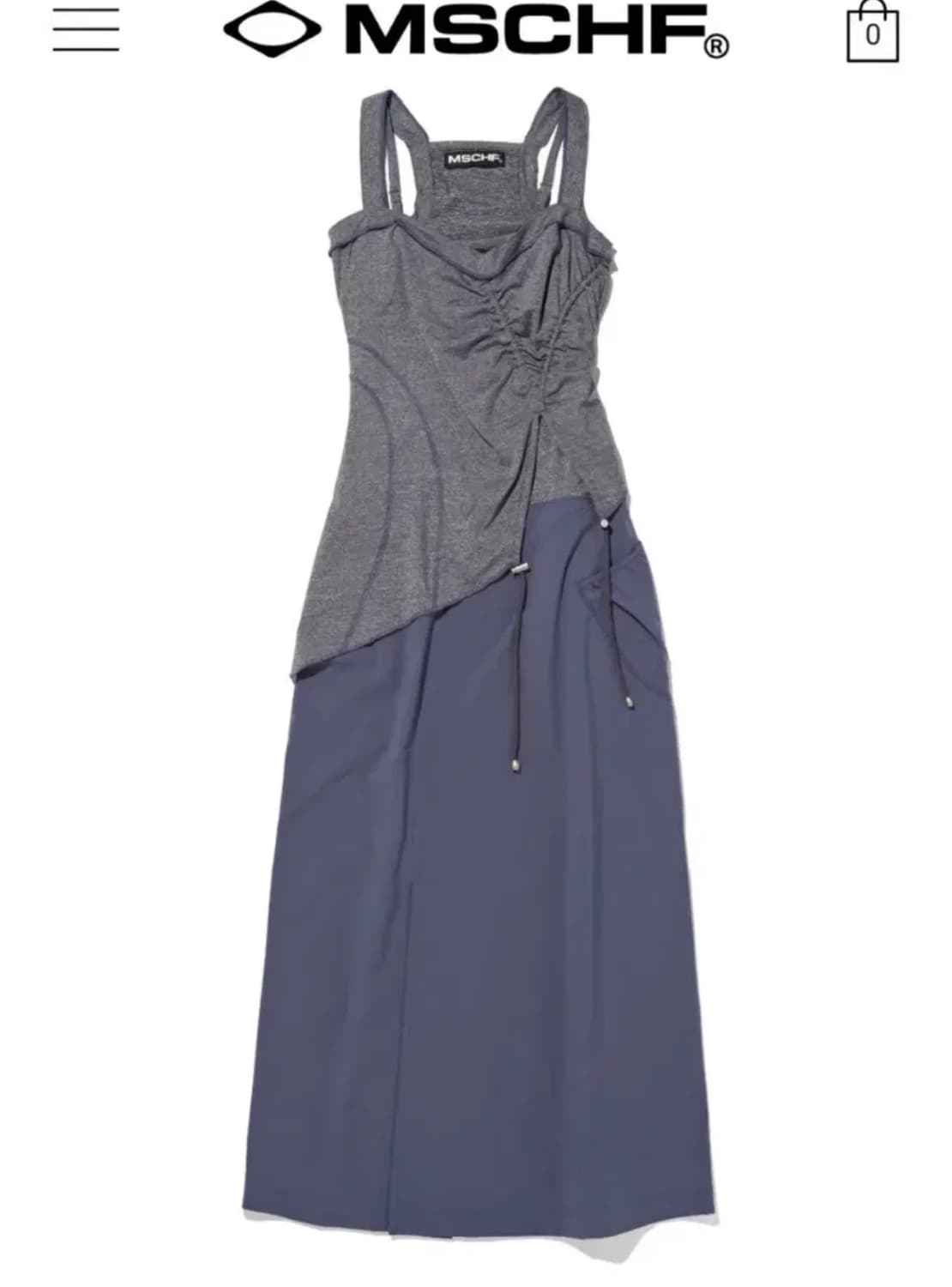 새상품 미스치프 캐미솔 레이어드 드레스 세트 그레이 블루 상품이미지1