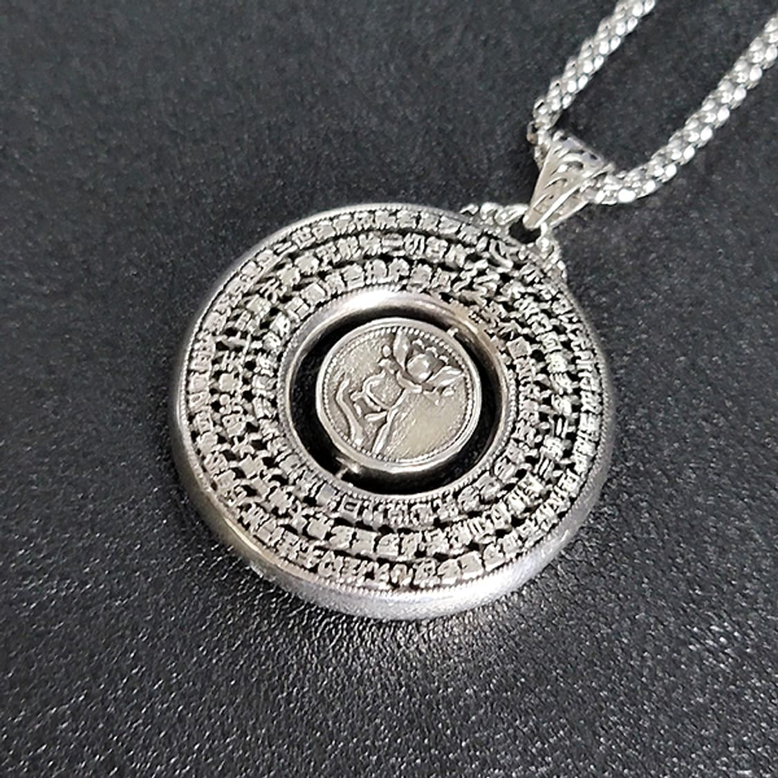 연심 백동 펜던트 엔틱 선물 연꽃 불교 남자 목걸이 상품이미지1