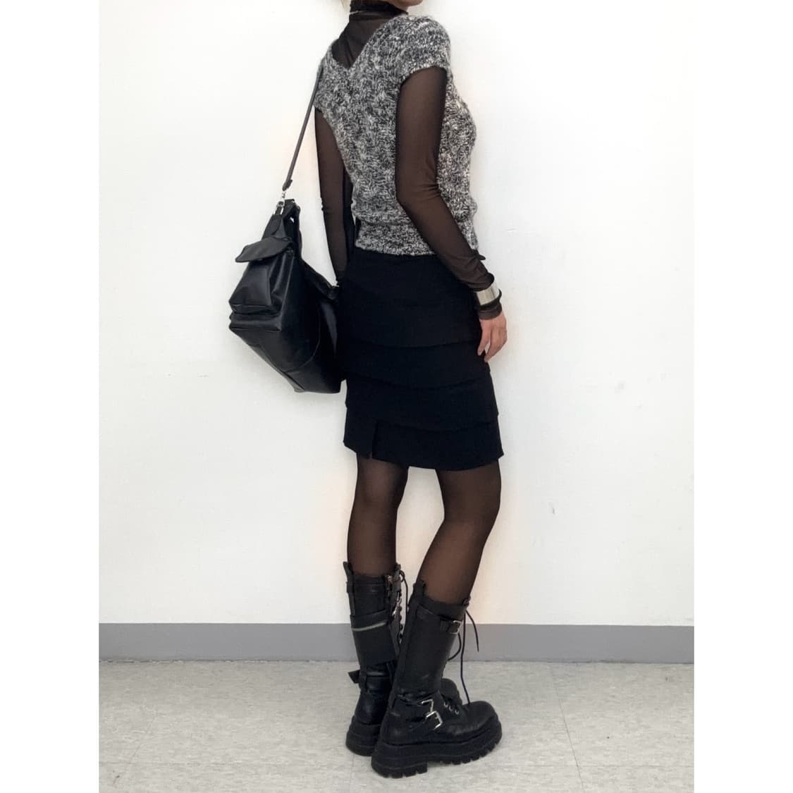 빈티지 블랙 울 스커트 상품이미지3