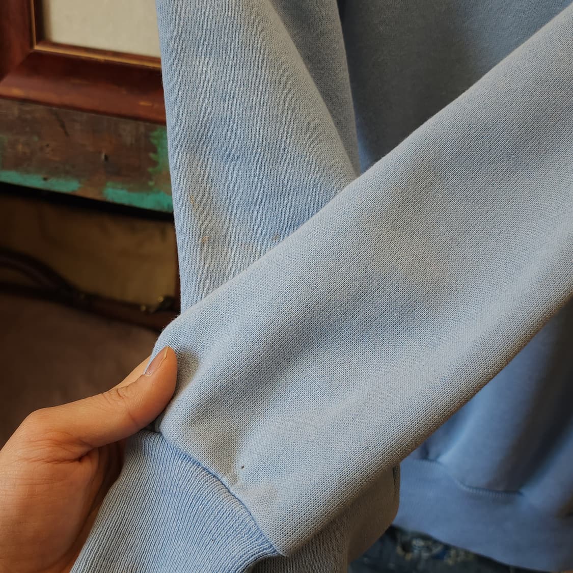 90s pannill 빈티지 스웻셔츠 플레인 스웻셔츠 파스텔 블루 상품이미지6