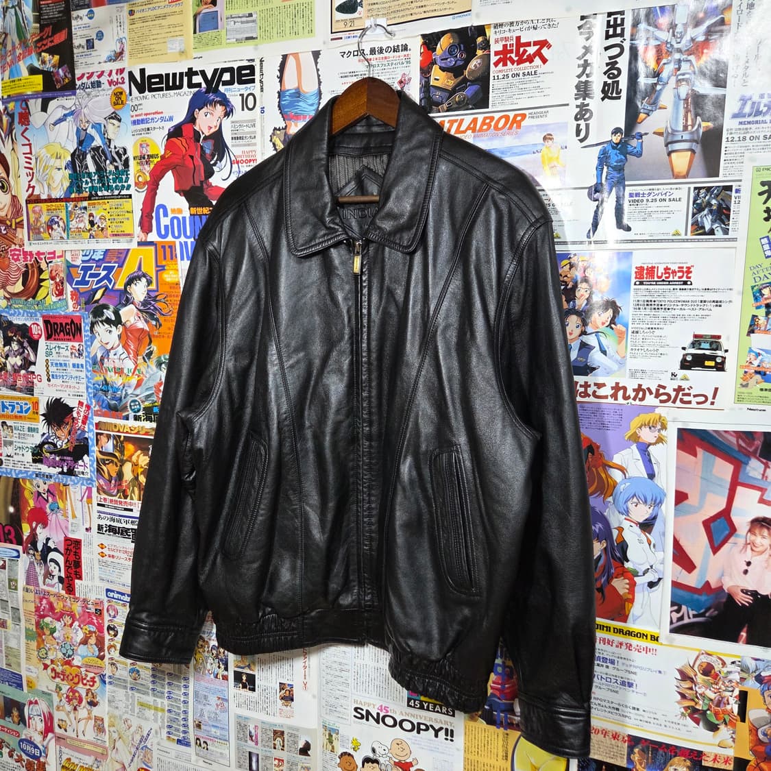 인디안 스트라이프 안감 양가죽 블랙 봄버 자켓 상품이미지2