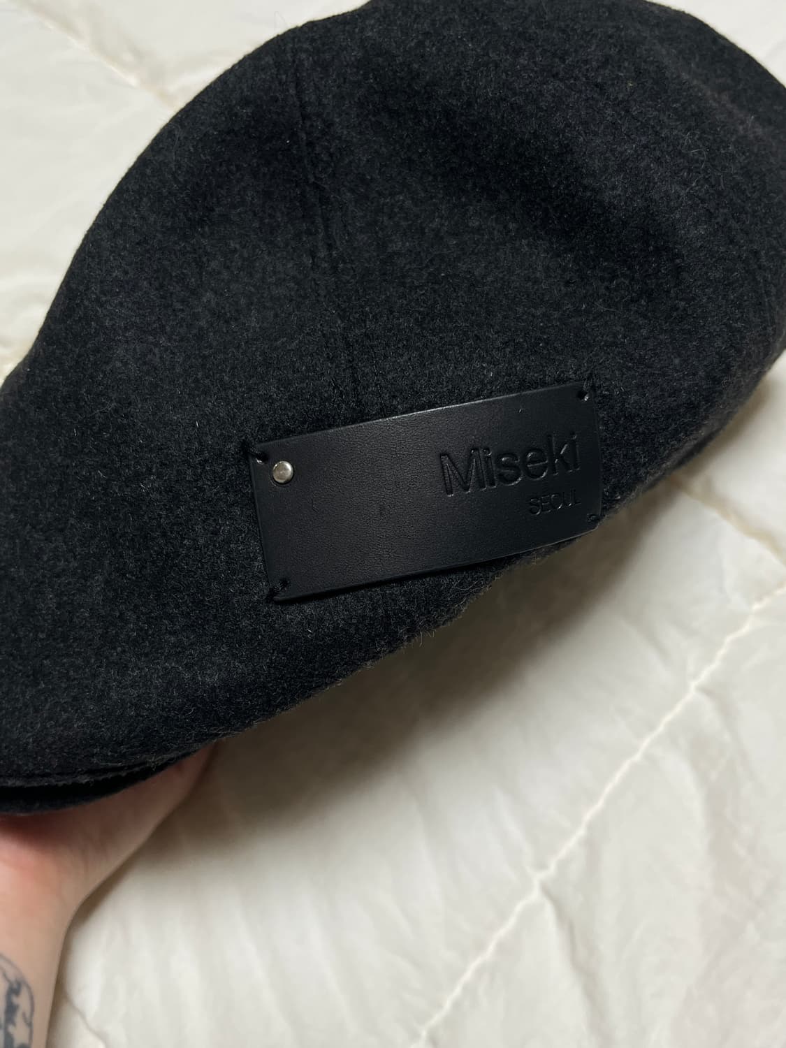 미세키서울 패치 울 헌팅캡-차콜 상품이미지3