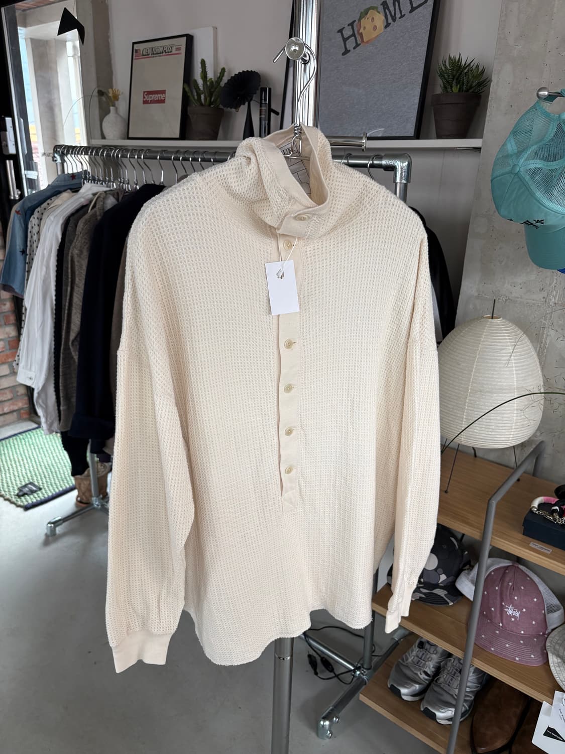 Soshiotsuki 소시오츠키 와플 헨리넥 니트 슬리브 상품이미지1