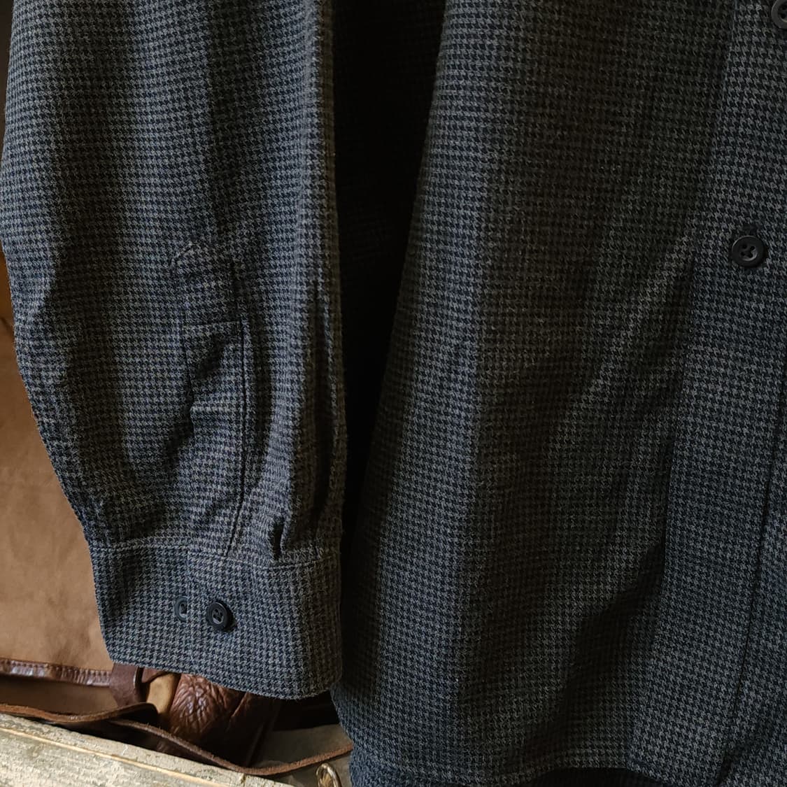 90s 엘엘빈 셔츠 하운드투스 패턴 워크셔츠 그레이 xxl 빅사이즈 상품이미지9