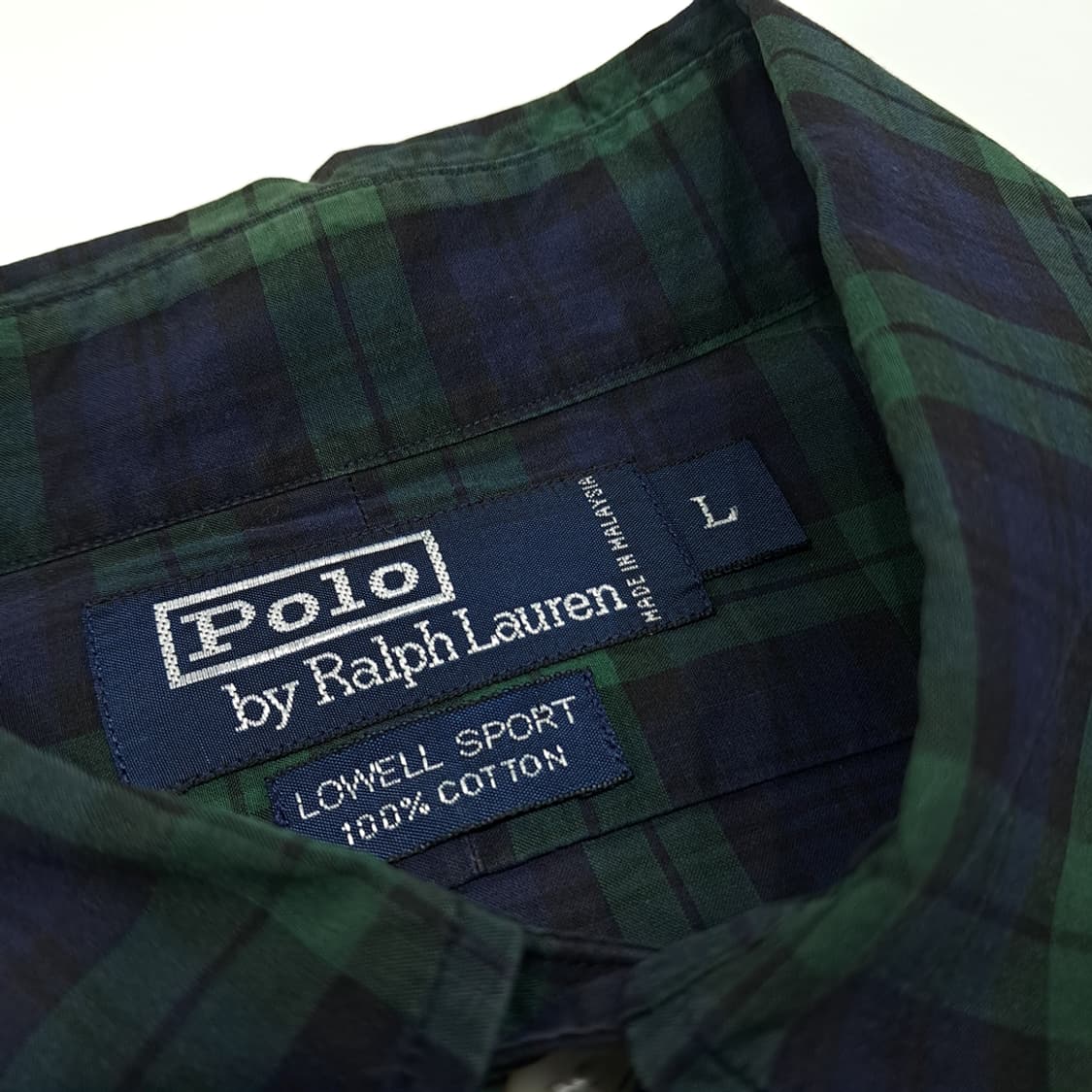 CL500 L 폴로 90s 말레이시아판 코튼 블랙워치 레드포니 셔츠 상품이미지3